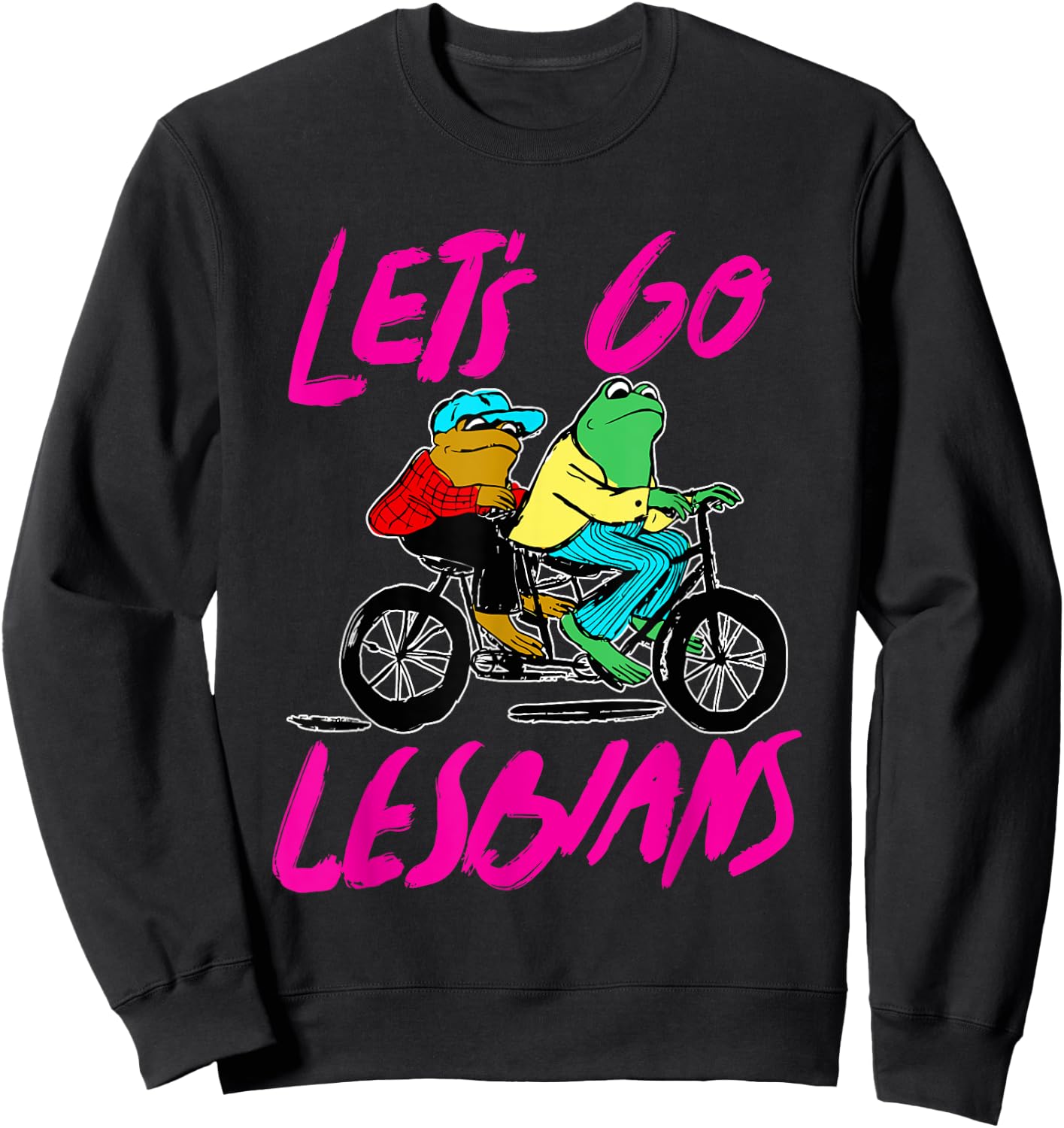 Let's Go Lesbians Frog Howdy Lesbian Design Sweatshirt - Sweatshirt | Black