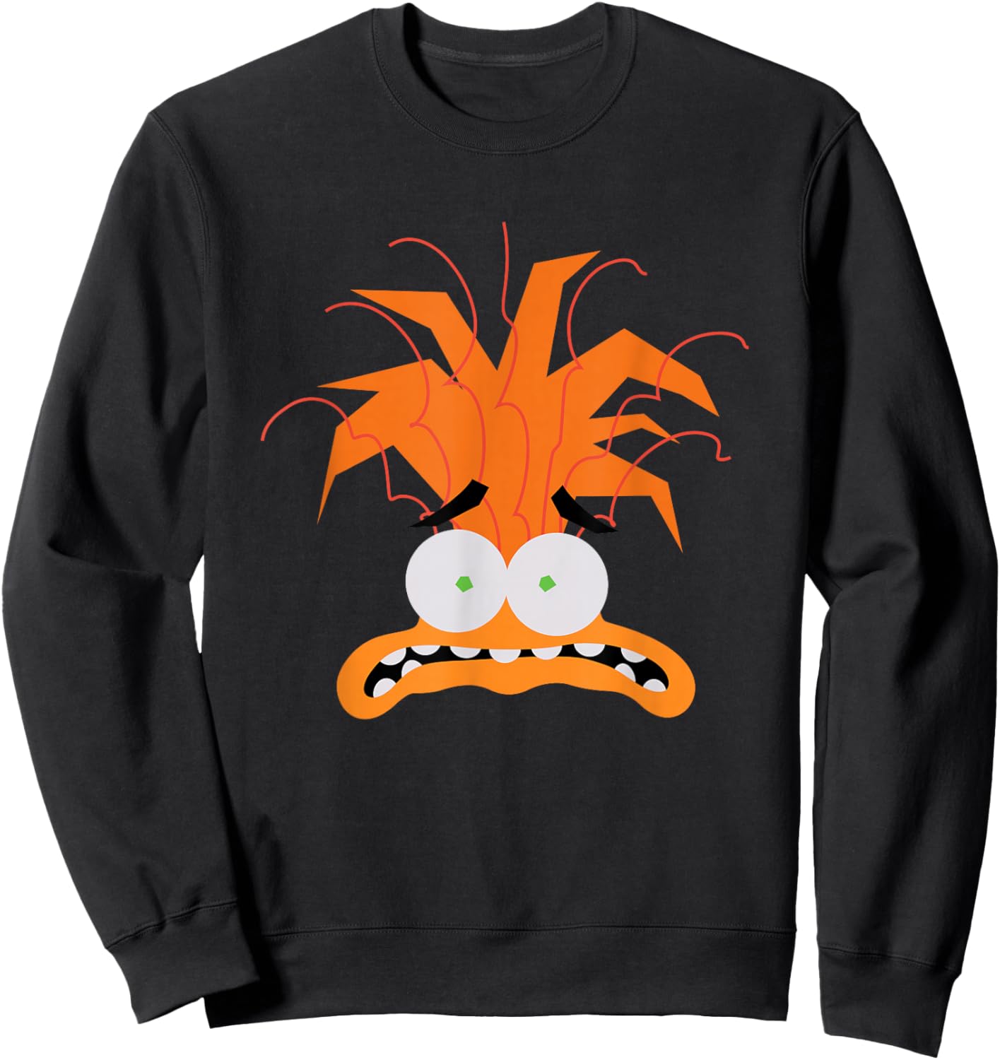 Disney Pixar Inside Out 2 Anxiety Big Head Logo Sweatshirt - Sweatshirt | Black