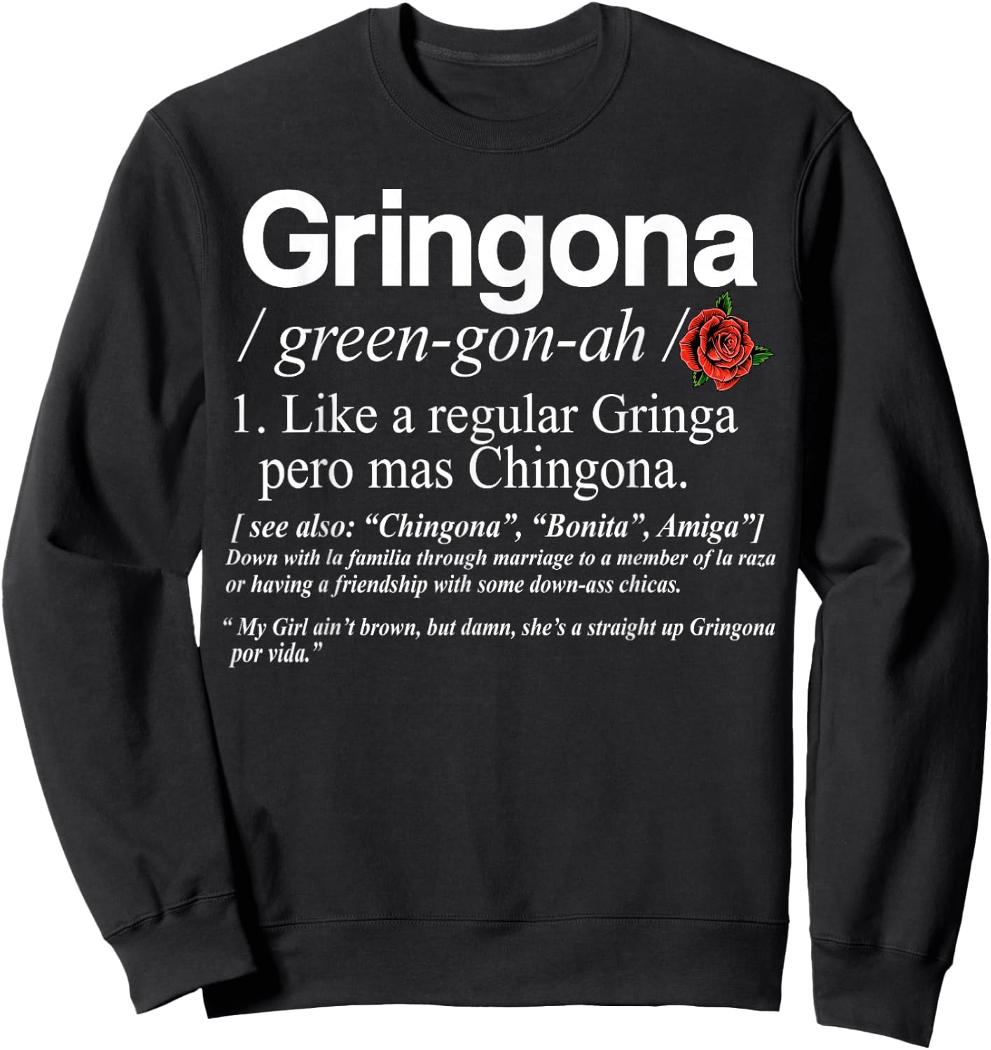 Gringona Definiton , Small, Black Sweatshirt - Sweatshirt | Black