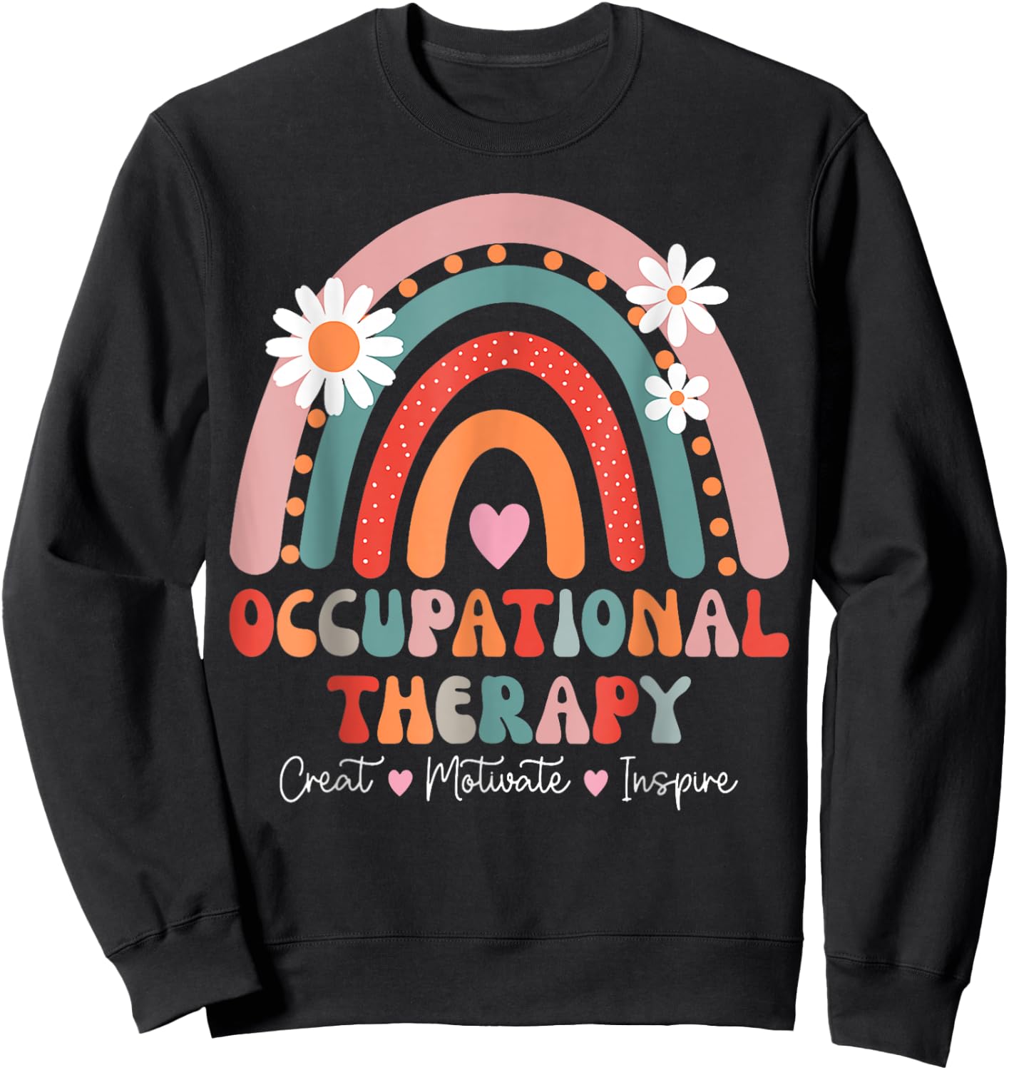 Groovy Occupational Therapy Shirts Therapists Happy OT Month Sweatshirt - Sweatshirt | Black