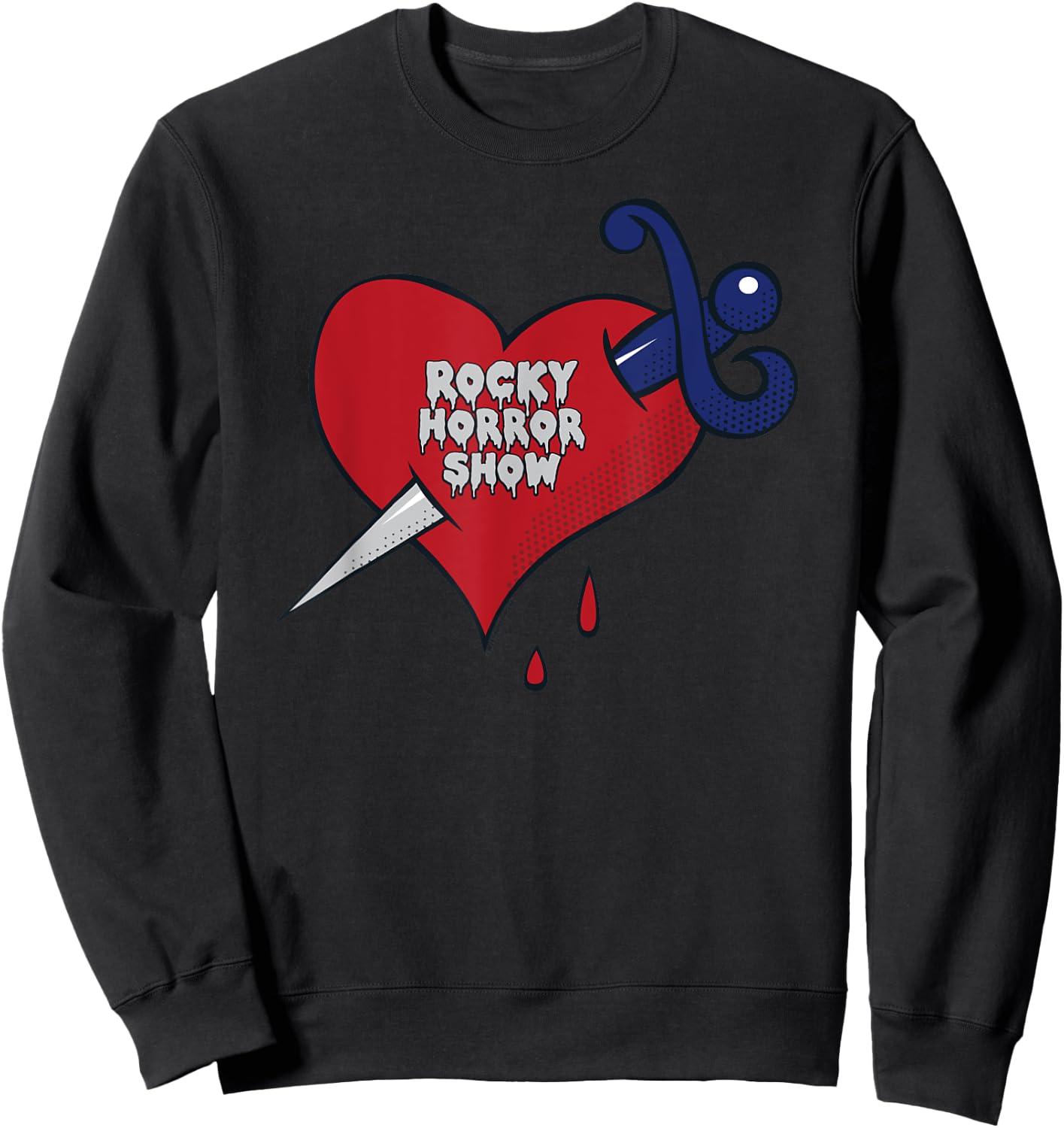 Rocky Horror Show Bleeding Heart Logo Tattoo Sweatshirt - Sweatshirt | Black