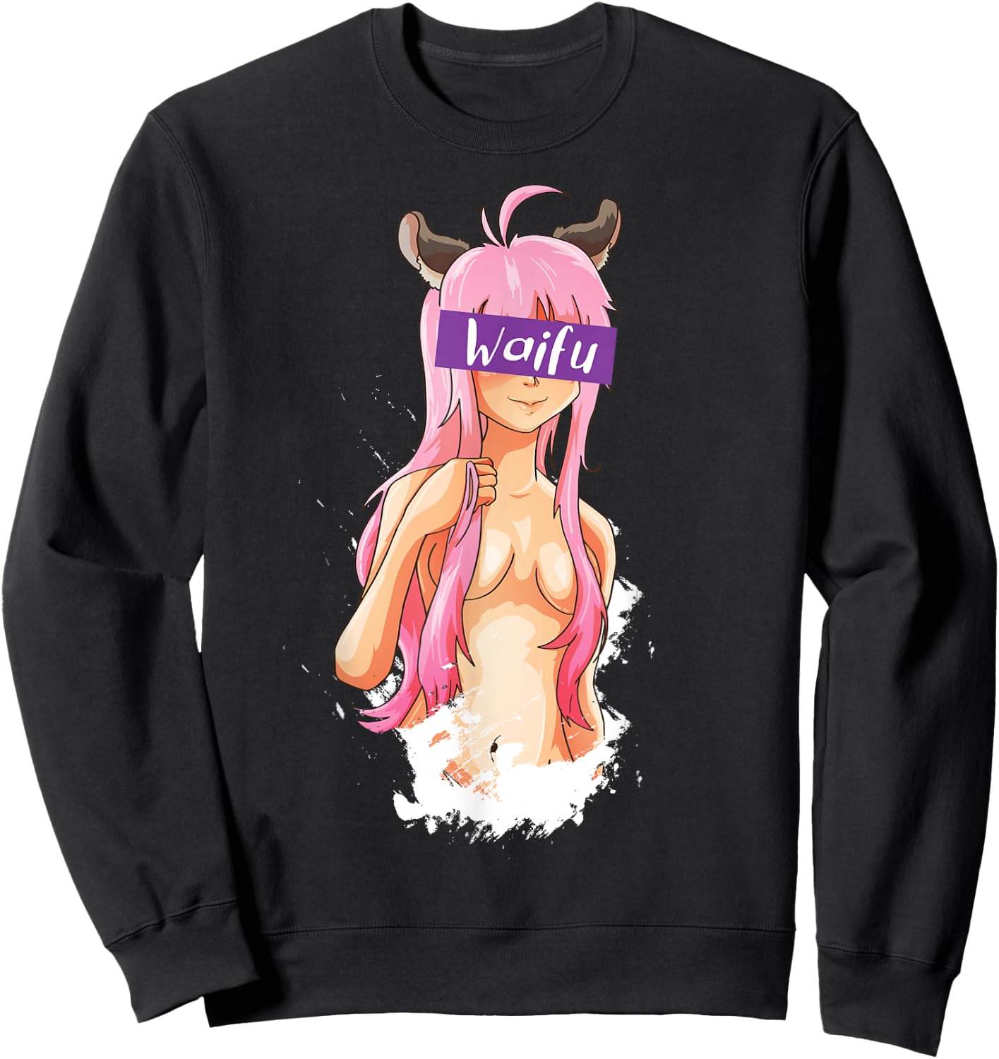Waifu Anime Girl Manga Comic Sweatshirt - Sweatshirt | Black