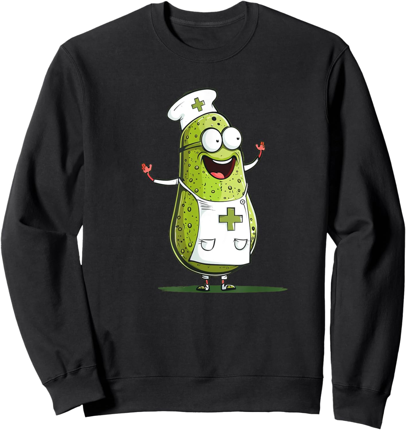 Happy Nurse Pickle Costume for Boys and Girls Sweatshirt - Sweatshirt | Black