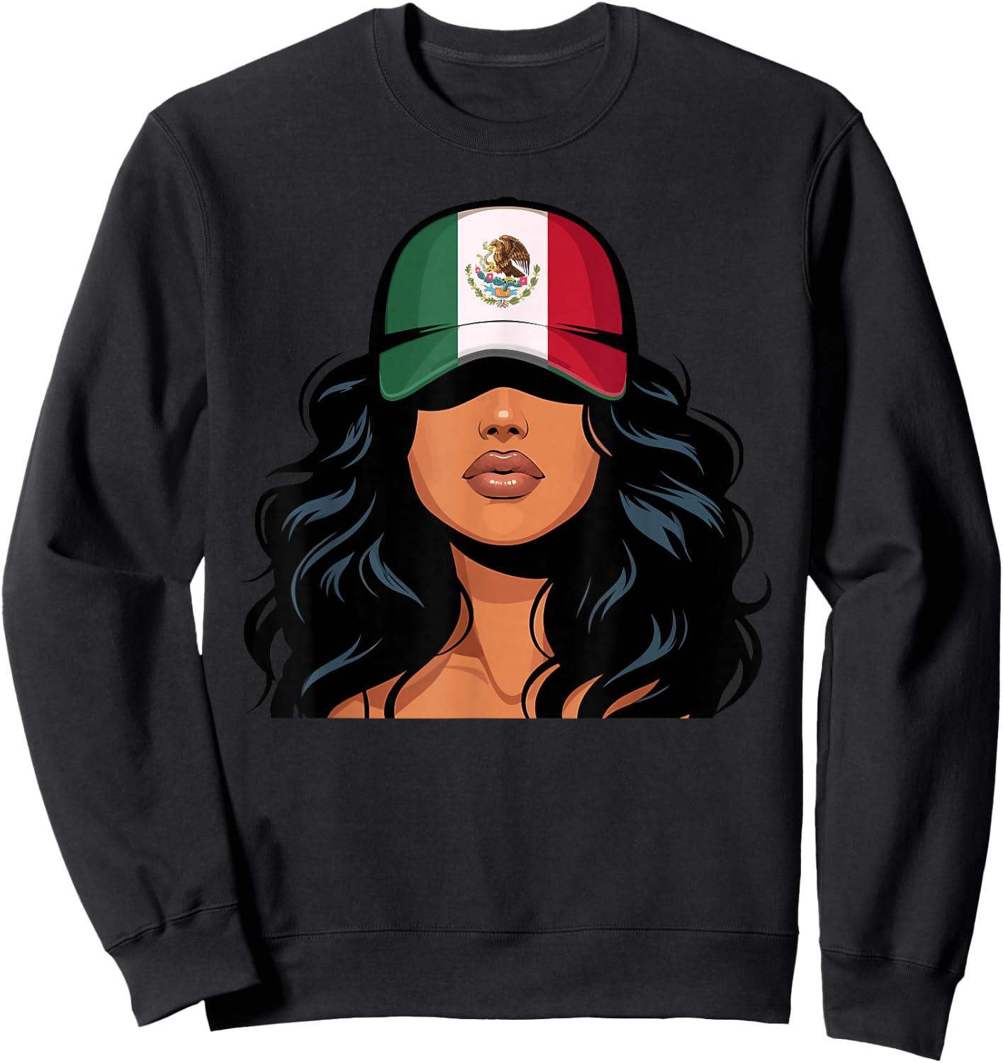 Mexican Girl Mexico Flag Proud Mexicana Women Sweatshirt - Sweatshirt | Black