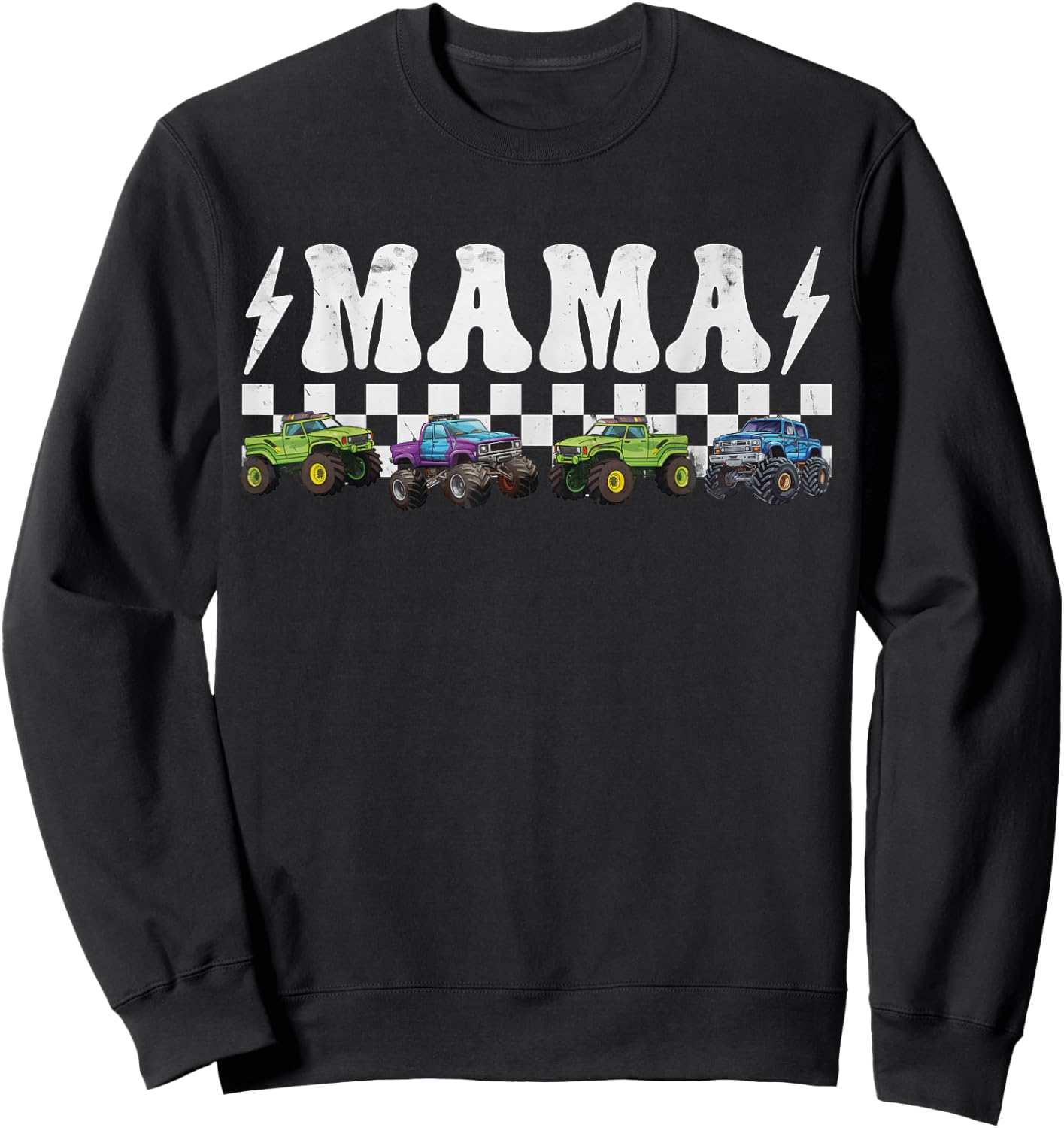 Monster Truck Mama Family Matching Monster Trucks Birthday Sweatshirt - Sweatshirt | Black