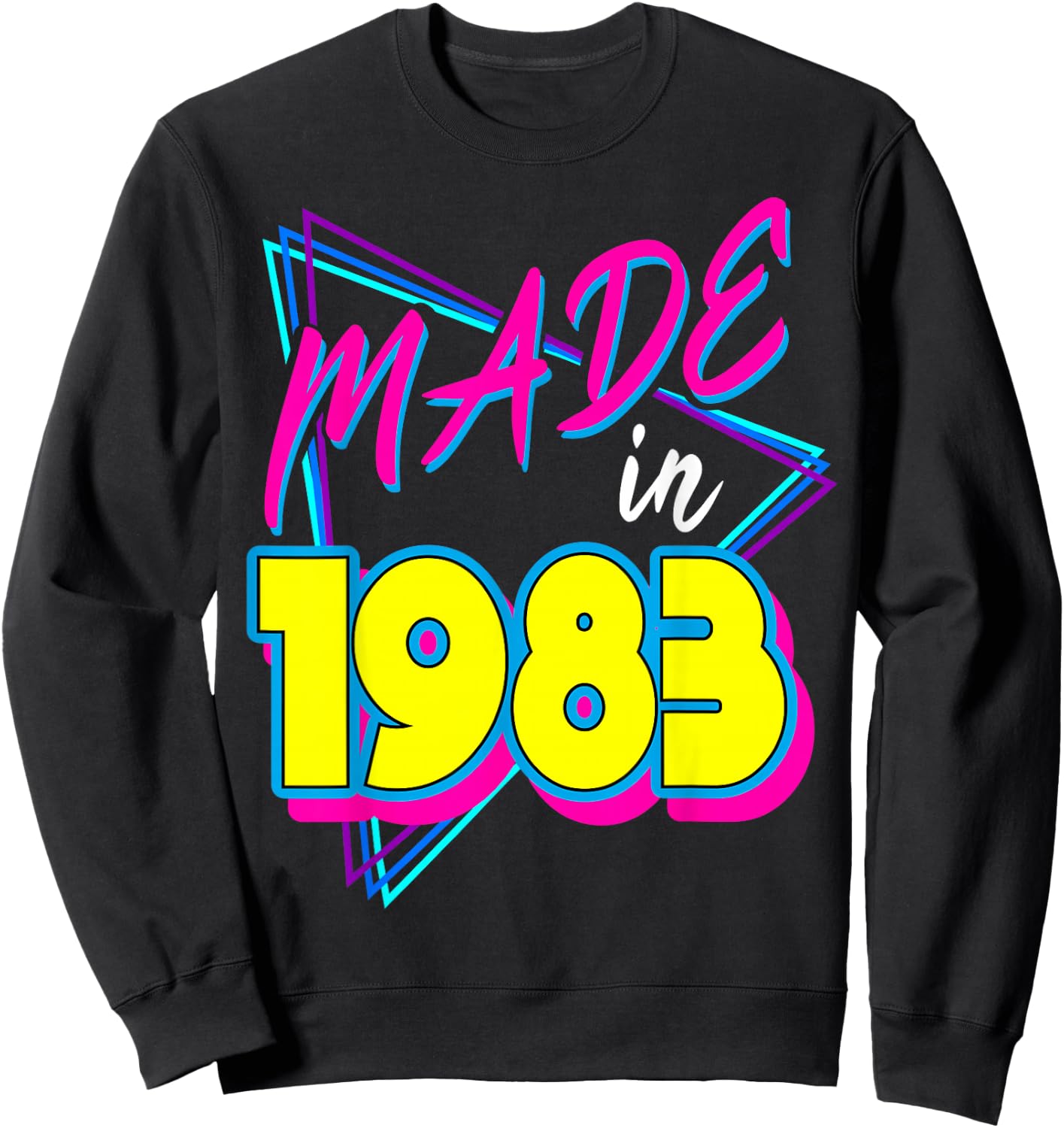 Made in 1983 38th Birthday Retro 38 Years Old 80s Vintage Sweatshirt - Sweatshirt | Black