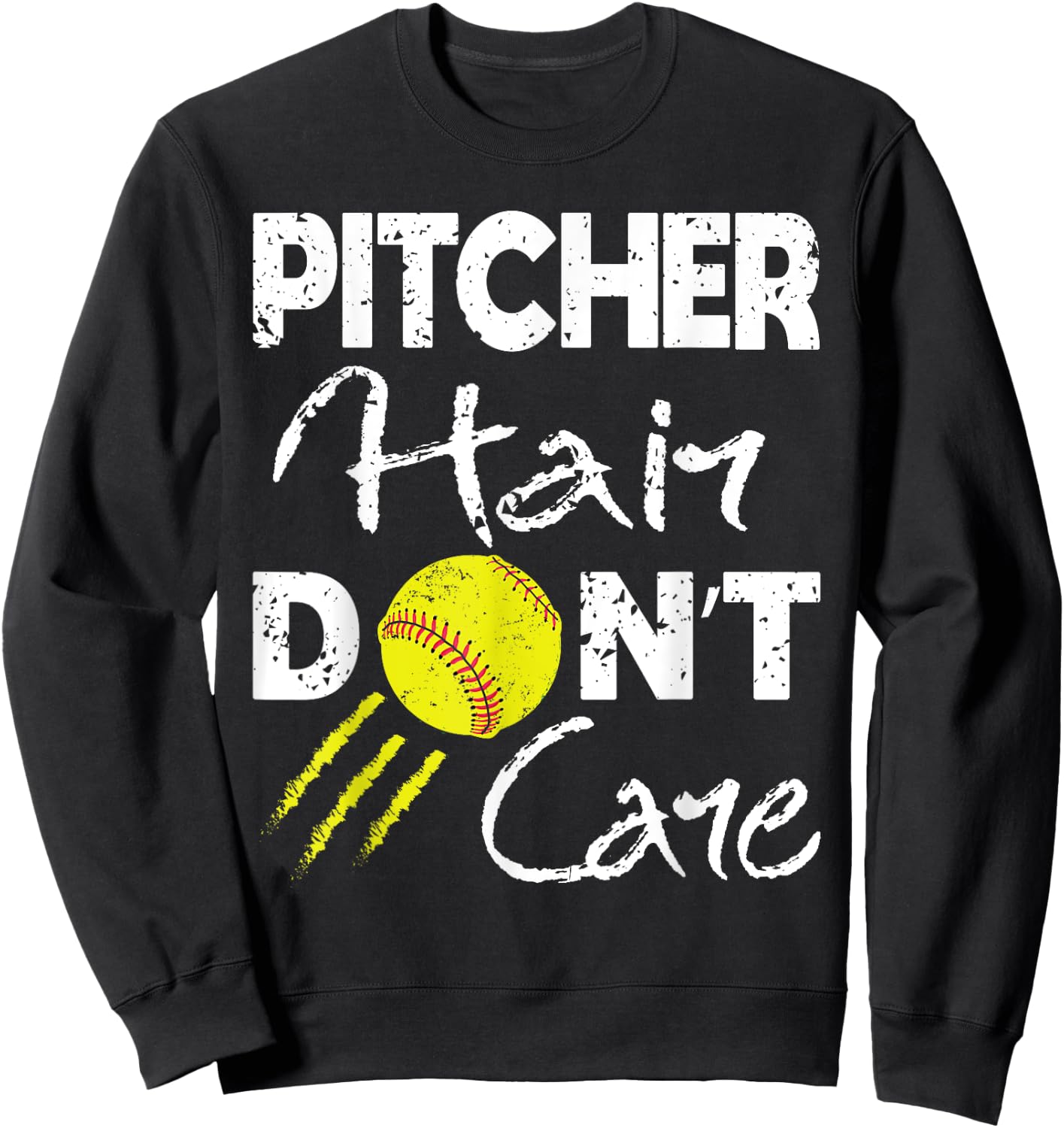 Funny Softball Game Player Sports Lover Gift Girls Sweatshirt - Sweatshirt | Black