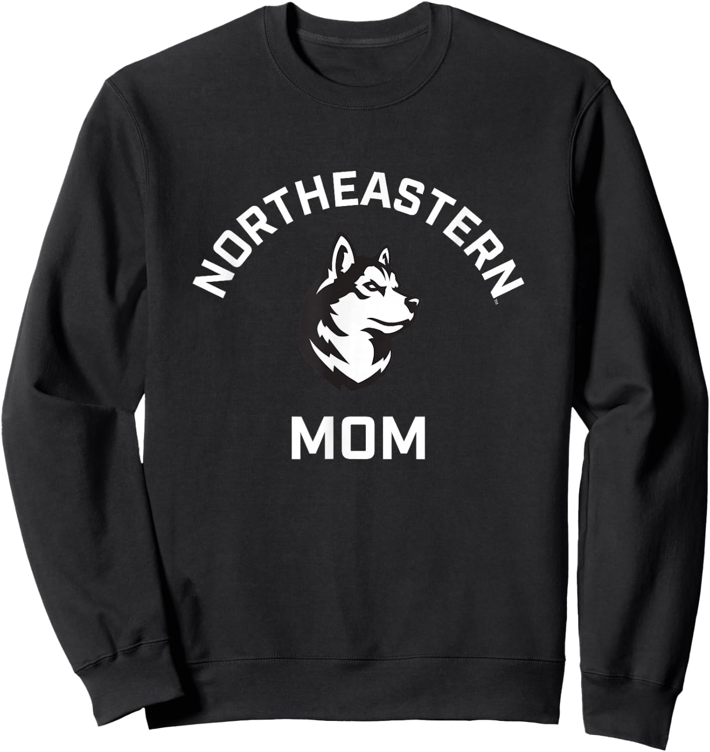 Northeastern University NEU Huskies Arched Mom Sweatshirt - Sweatshirt | Black