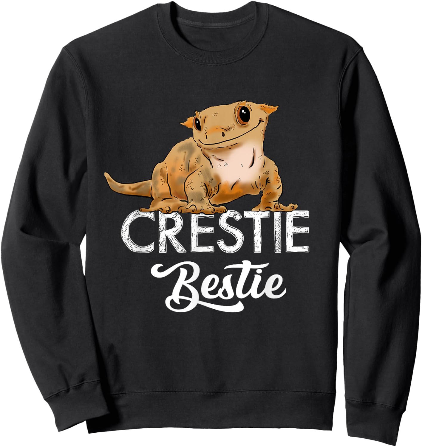 Cute Crested Gecko, Crestie Bestie, Gecko Lover, Lizards Sweatshirt - Sweatshirt | Black