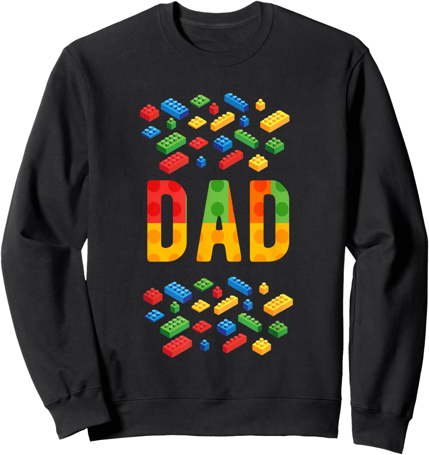 DAD Master Builder Building Bricks Blocks Family Matching Sweatshirt - Sweatshirt | Black