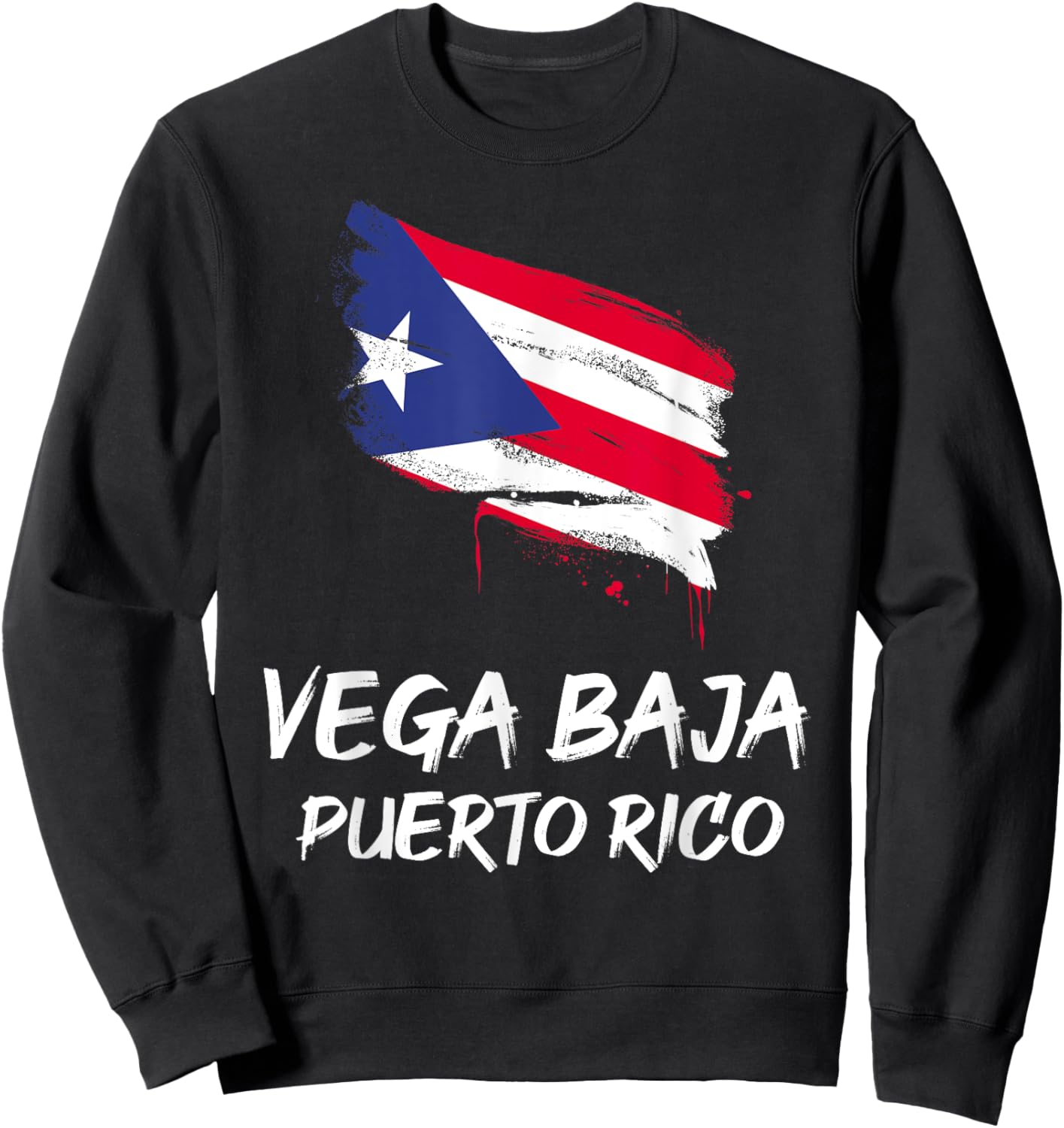 Vega Baja Puerto Rico PR Puerto Rican Heritage Flag Sweatshirt - Sweatshirt | Black