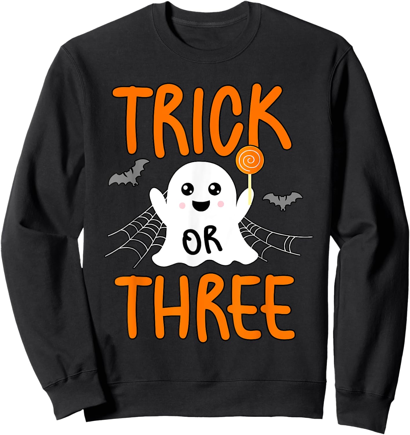 Trick or Three Theme Halloween 3rd Birthday Party Spooky Sweatshirt - Sweatshirt | Black