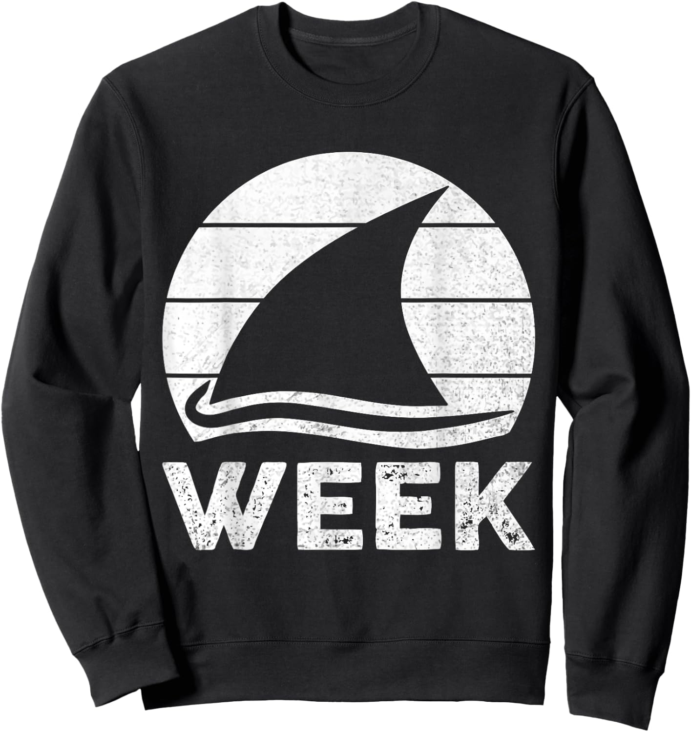 2025 Week Retro Shark Fin Lover Sea Ocean Animal Summer Trip Women Kids Sweatshirt - Sweatshirt | Black