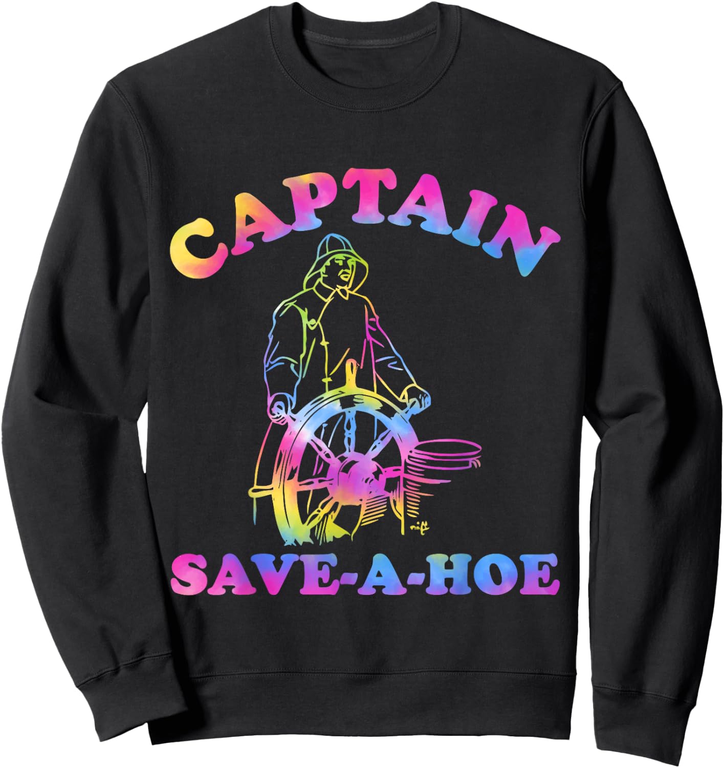 Captain Save-A-Hoe Hippie Design Sweatshirt - Sweatshirt | Black