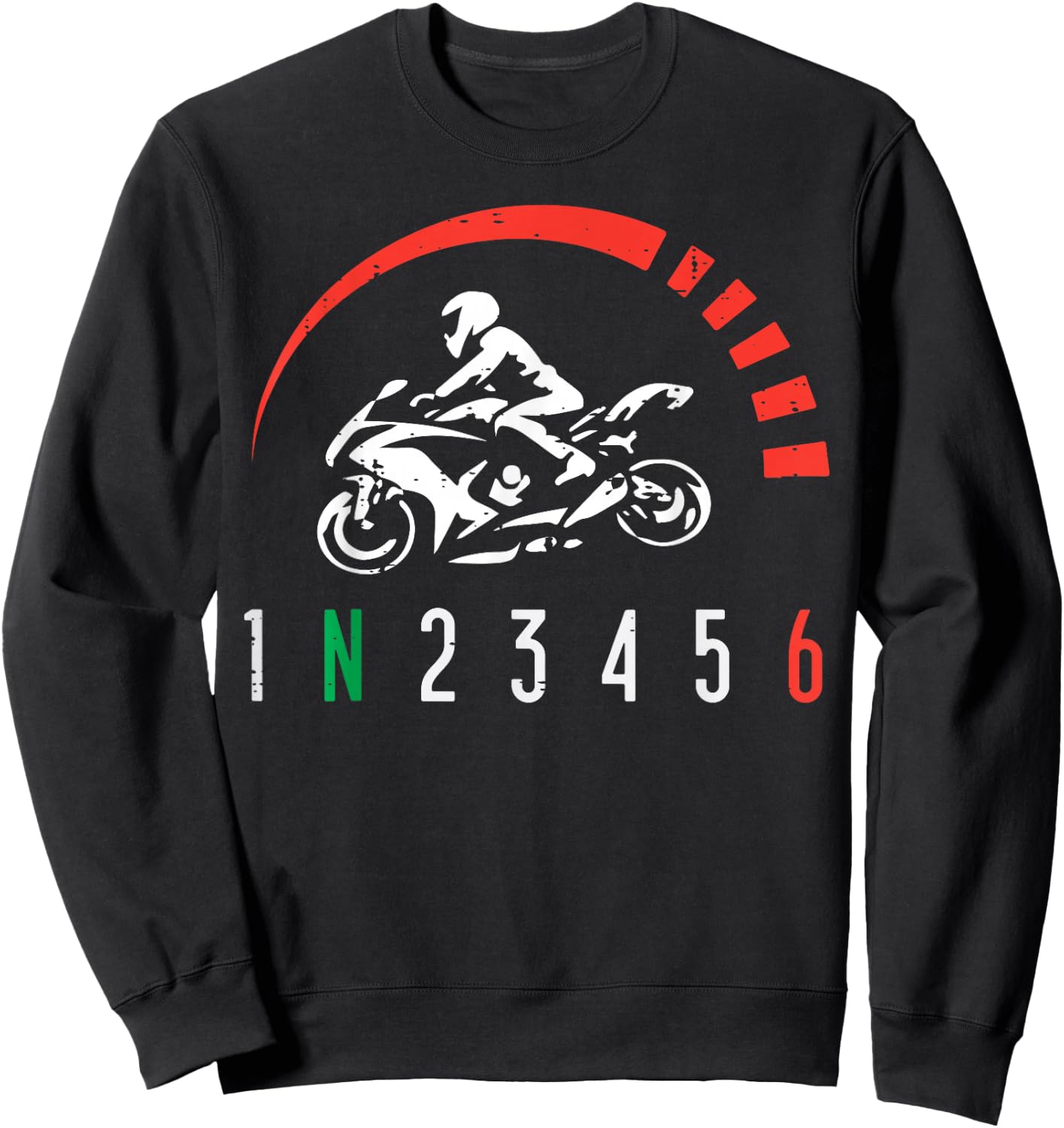1N23456 Motorcycle Gear Shift Biker Motorbike Women Men Kids Sweatshirt - Sweatshirt | Black