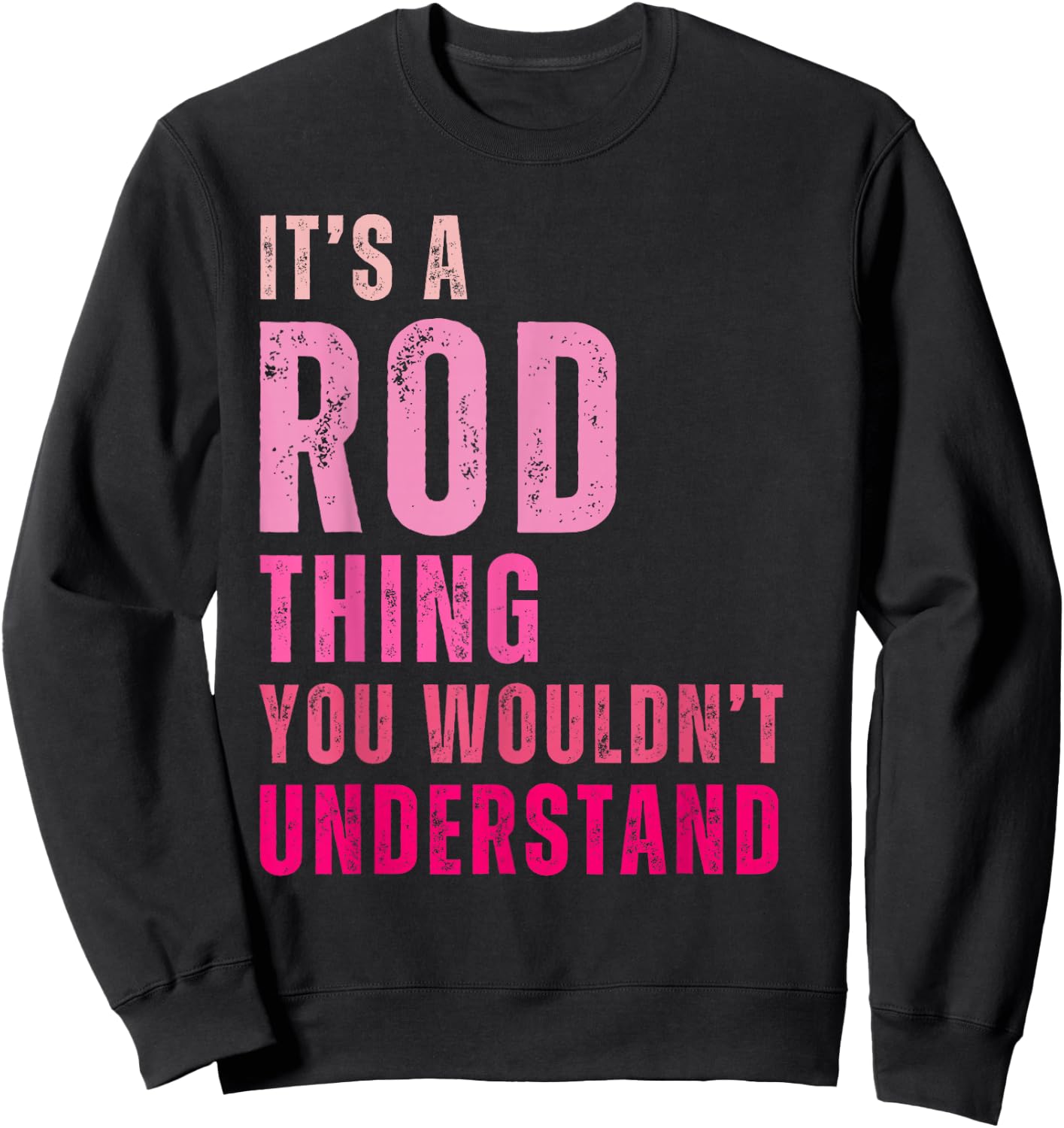 Rod Personalized Names Apparel Vintage , Black, Small, Short Sleeve, Letter Print, Vintage Design Sweatshirt - Sweatshirt | Black