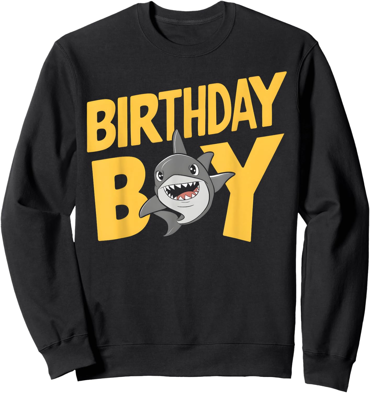 Shark Sea Ocean Theme Birthday Party for Kids Boy Toddler Sweatshirt - Sweatshirt | Black