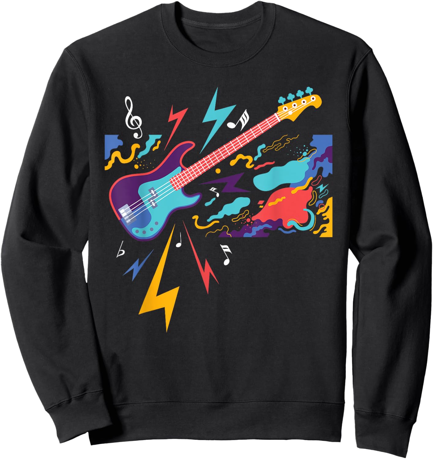 Electric Guitar - Guitar Player Guitarist Rock Musician Sweatshirt - Sweatshirt | Black