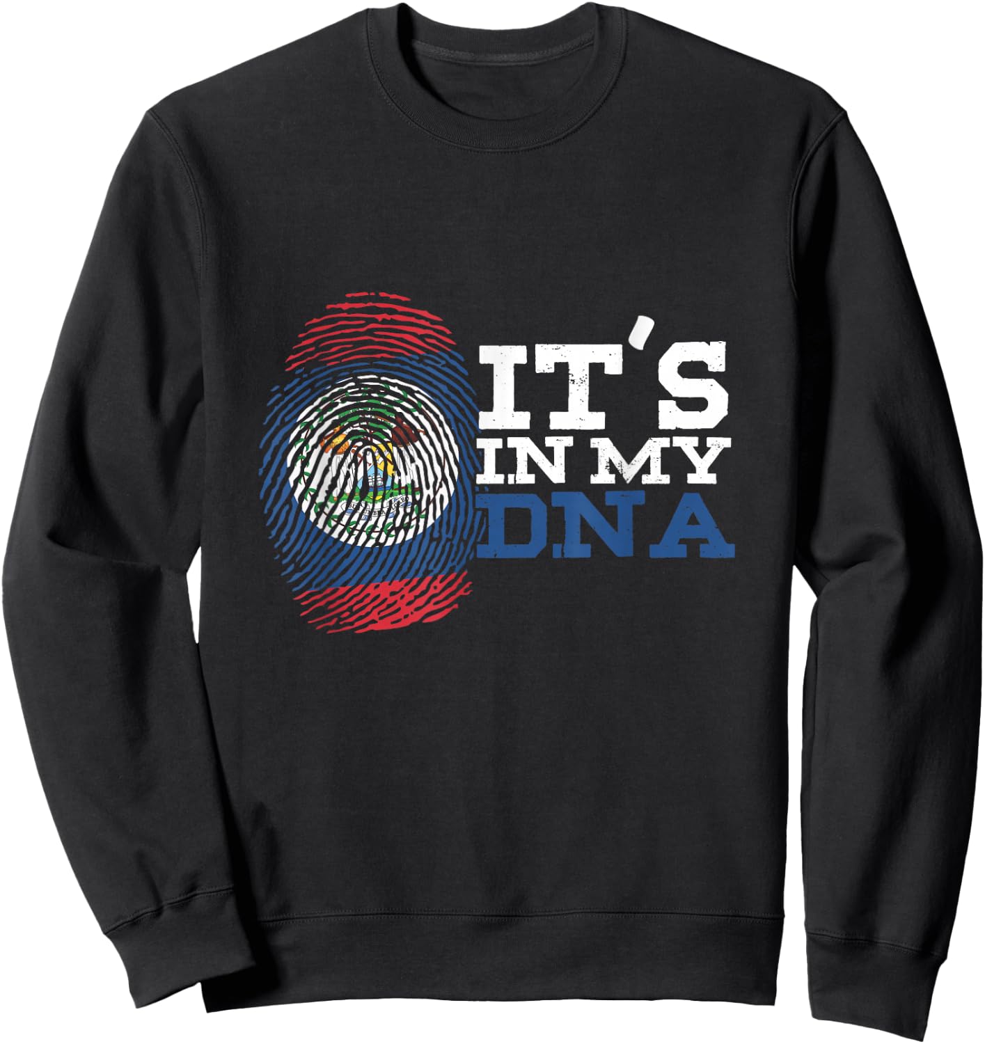 Belizean Descent Roots Heritage It's In My DNA Belize Flag Sweatshirt - Sweatshirt | Black