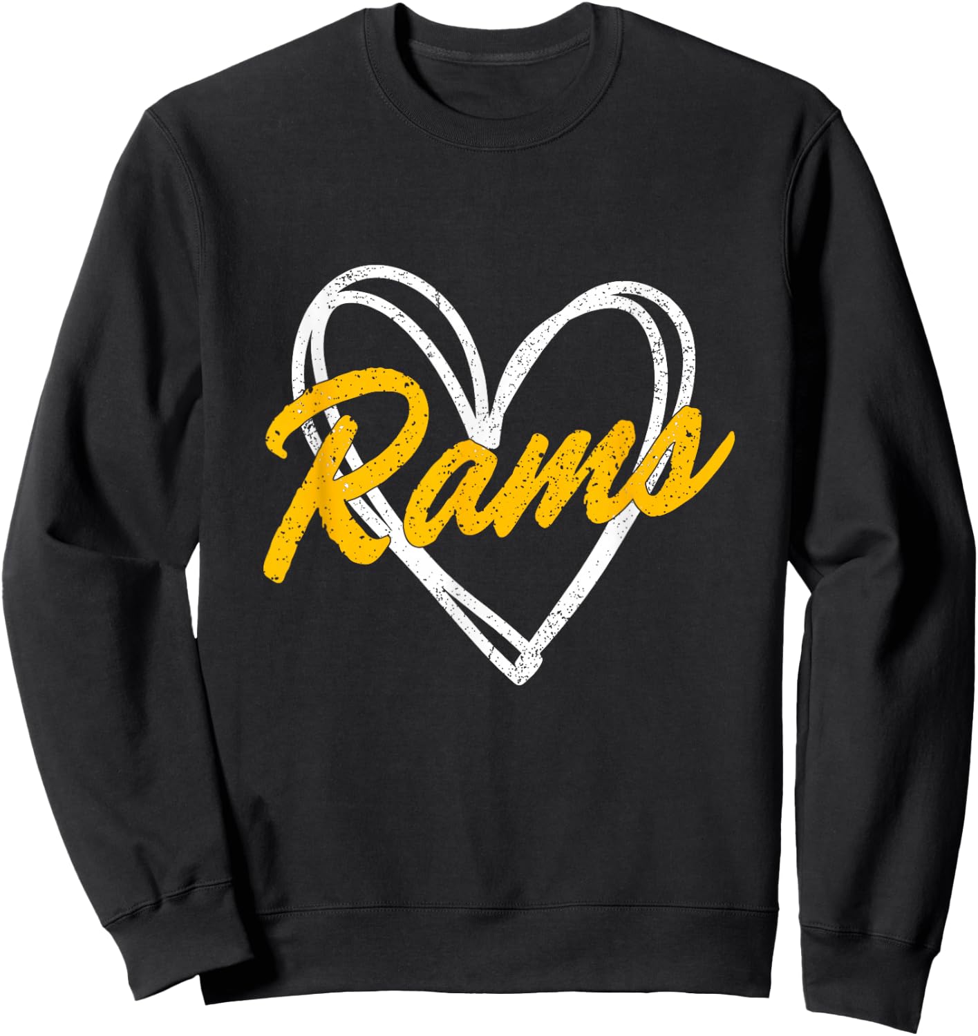 Rams Love Heart Vintage Gift Women Boys Girls Kids Sweatshirt - Sweatshirt | Black