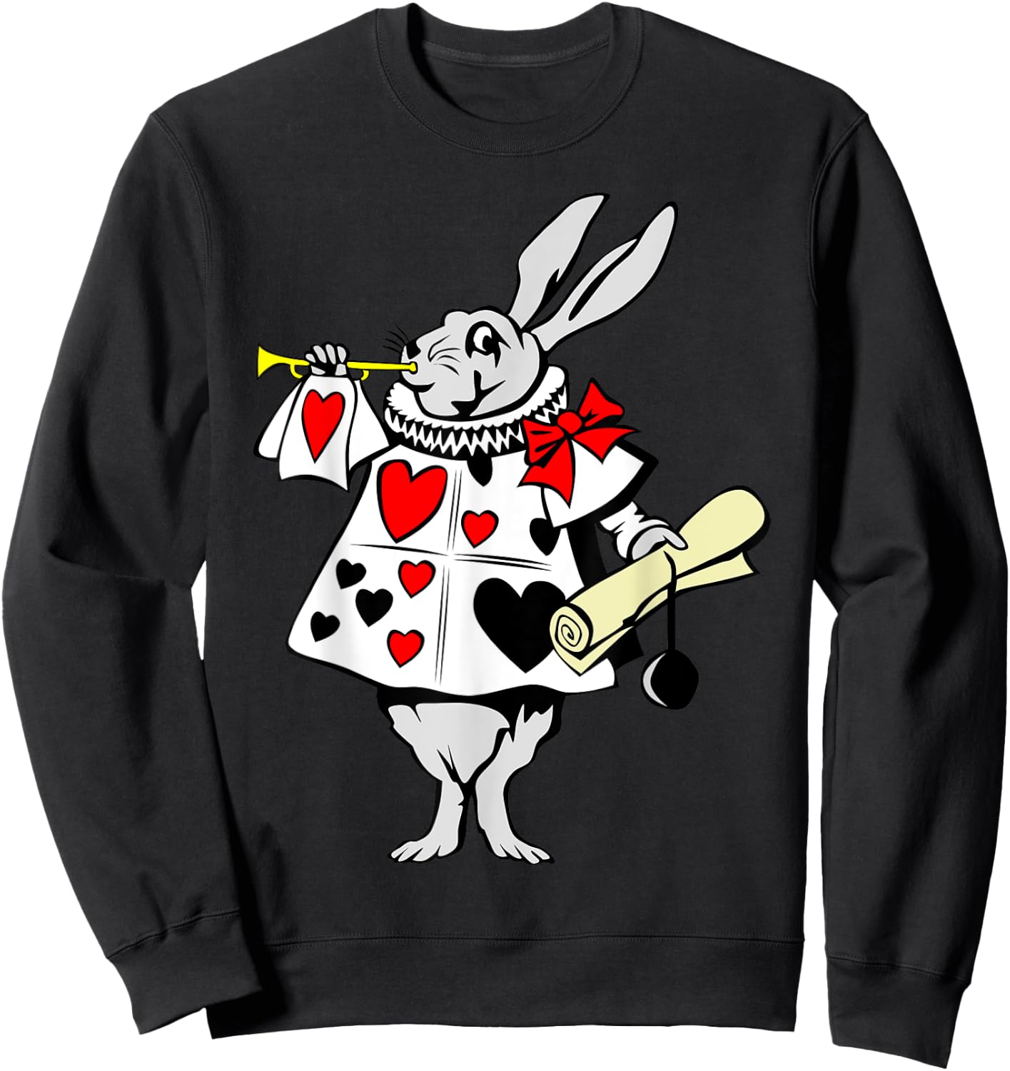 Alice in Wonderland Rabbit easter bunny playing music Sweatshirt - Sweatshirt | Black