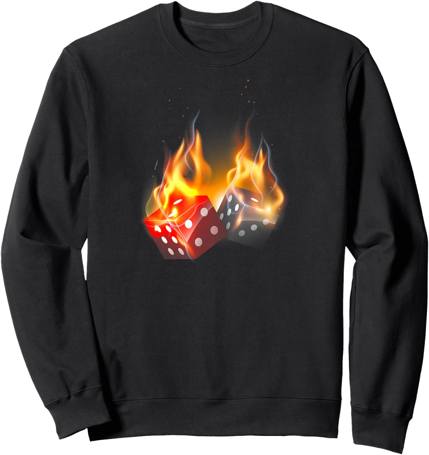 Las Vegas Casino Dice Flame Fire Cool Sweatshirt - Sweatshirt | Black