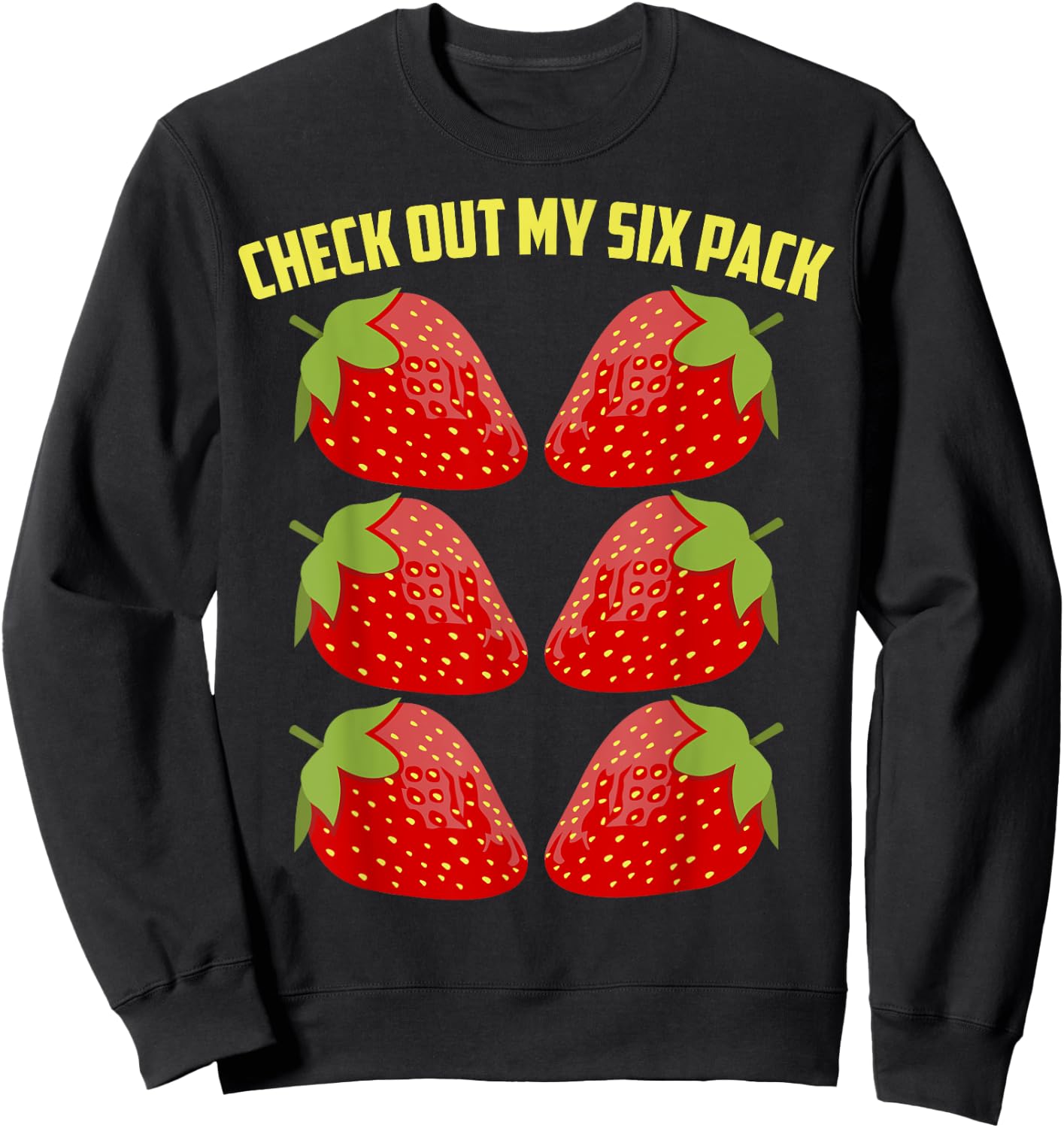 Cool Strawberry Art Women Strawberry Fruit Lover Sweatshirt - Sweatshirt | Black