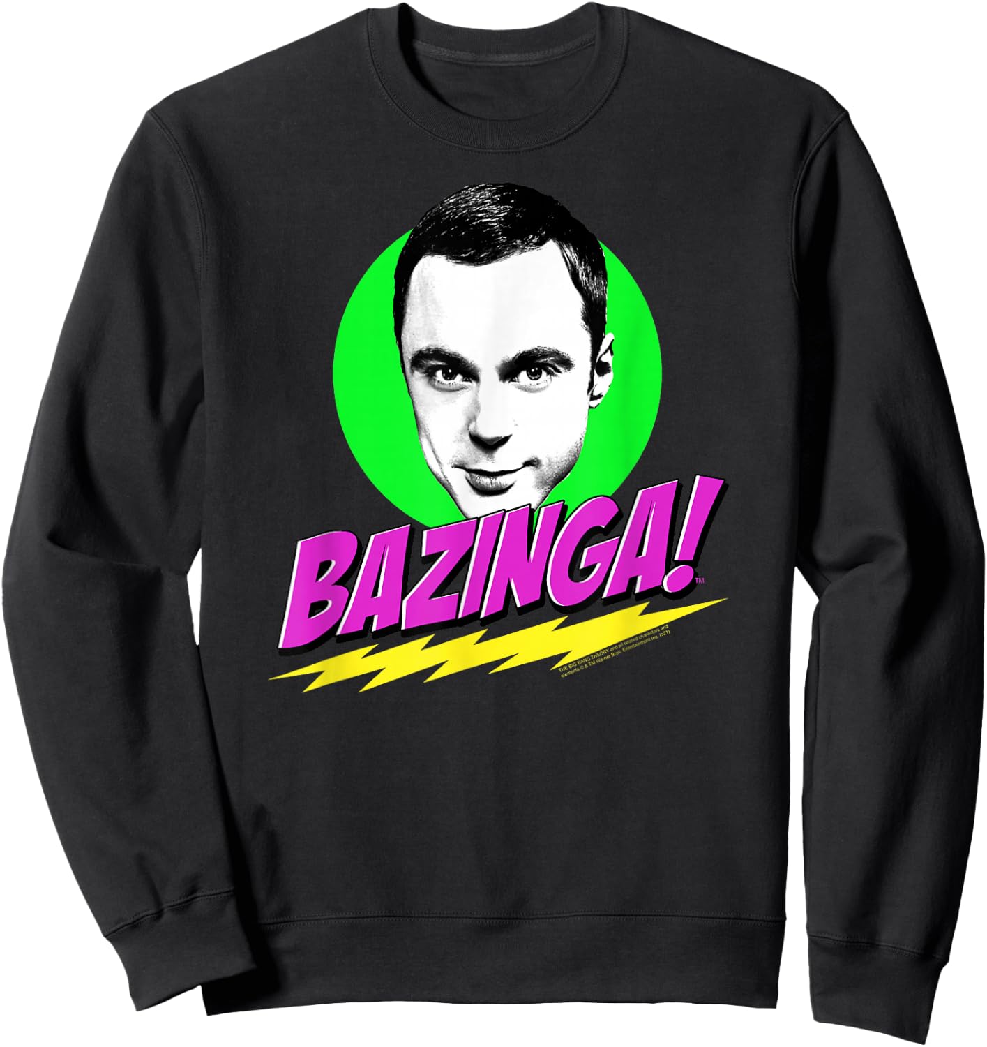 The Big Bang Theory Neon Sheldon Bazinga Sweatshirt - Sweatshirt | Black
