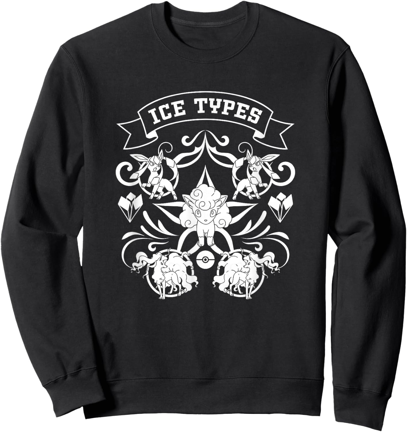 Pokémon Ice Types Beautiful Nouveau Portrait Sweatshirt - Sweatshirt | Black