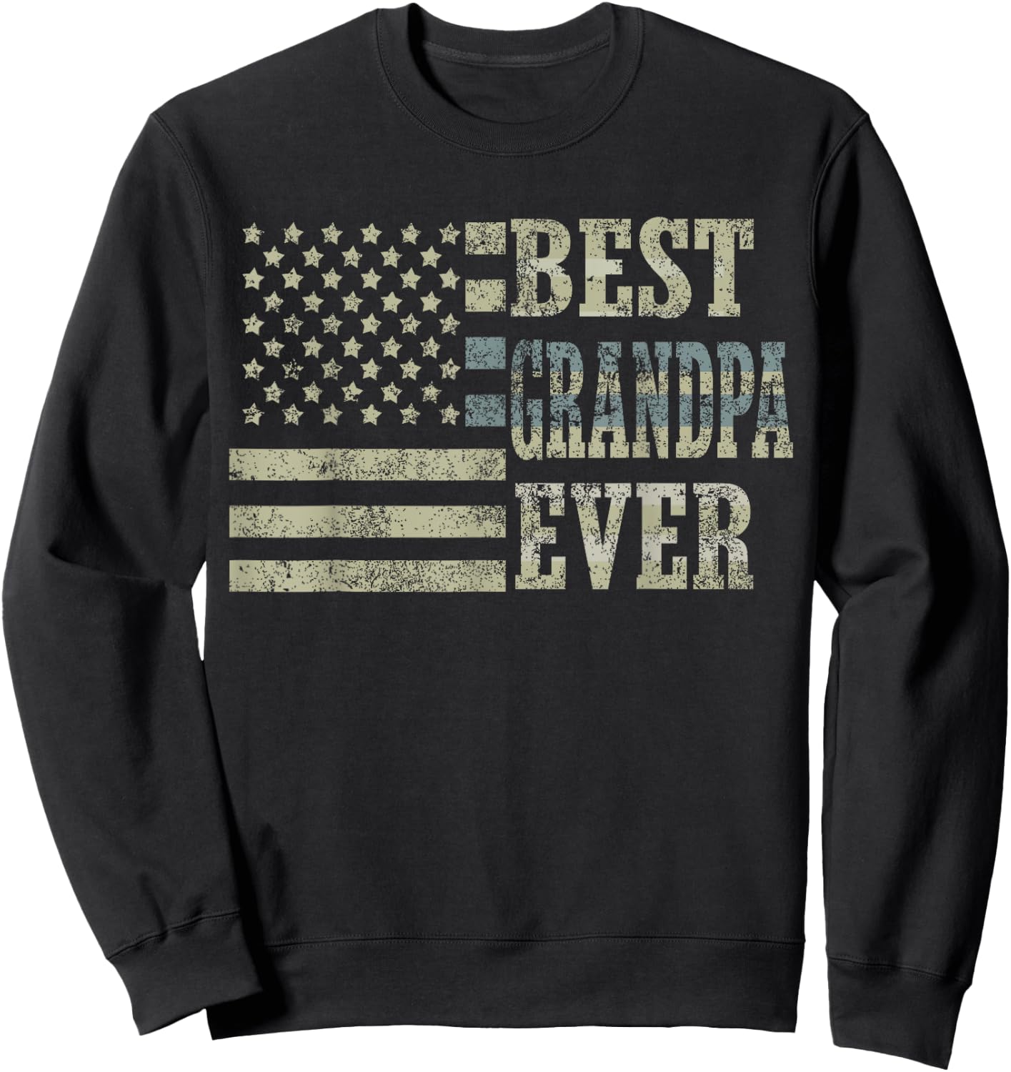 Best Grandpa Ever American Flag USA Flag Men Sweatshirt - Sweatshirt | Black