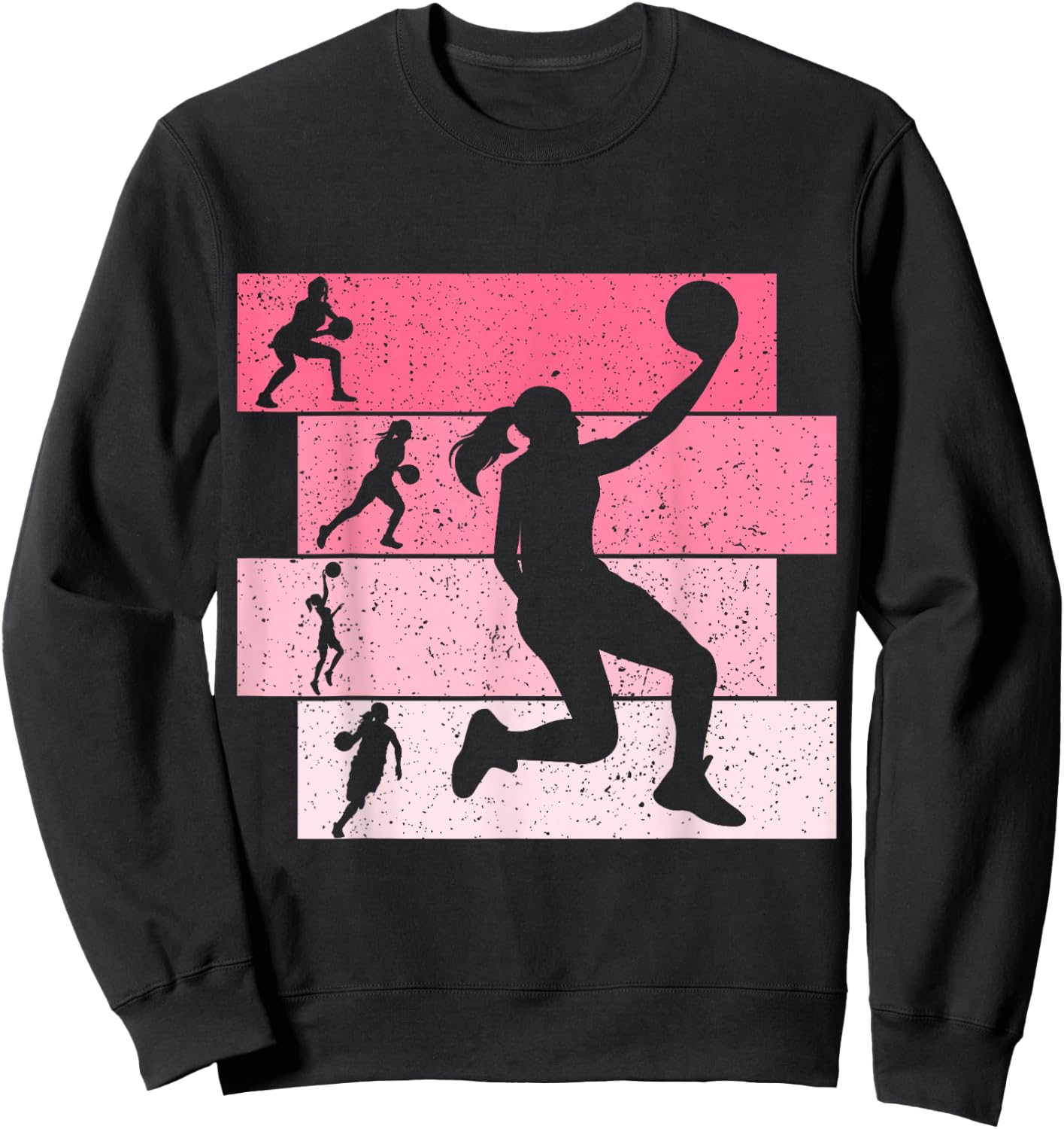Basketball Girls Women Kids Sweatshirt - Sweatshirt | Black