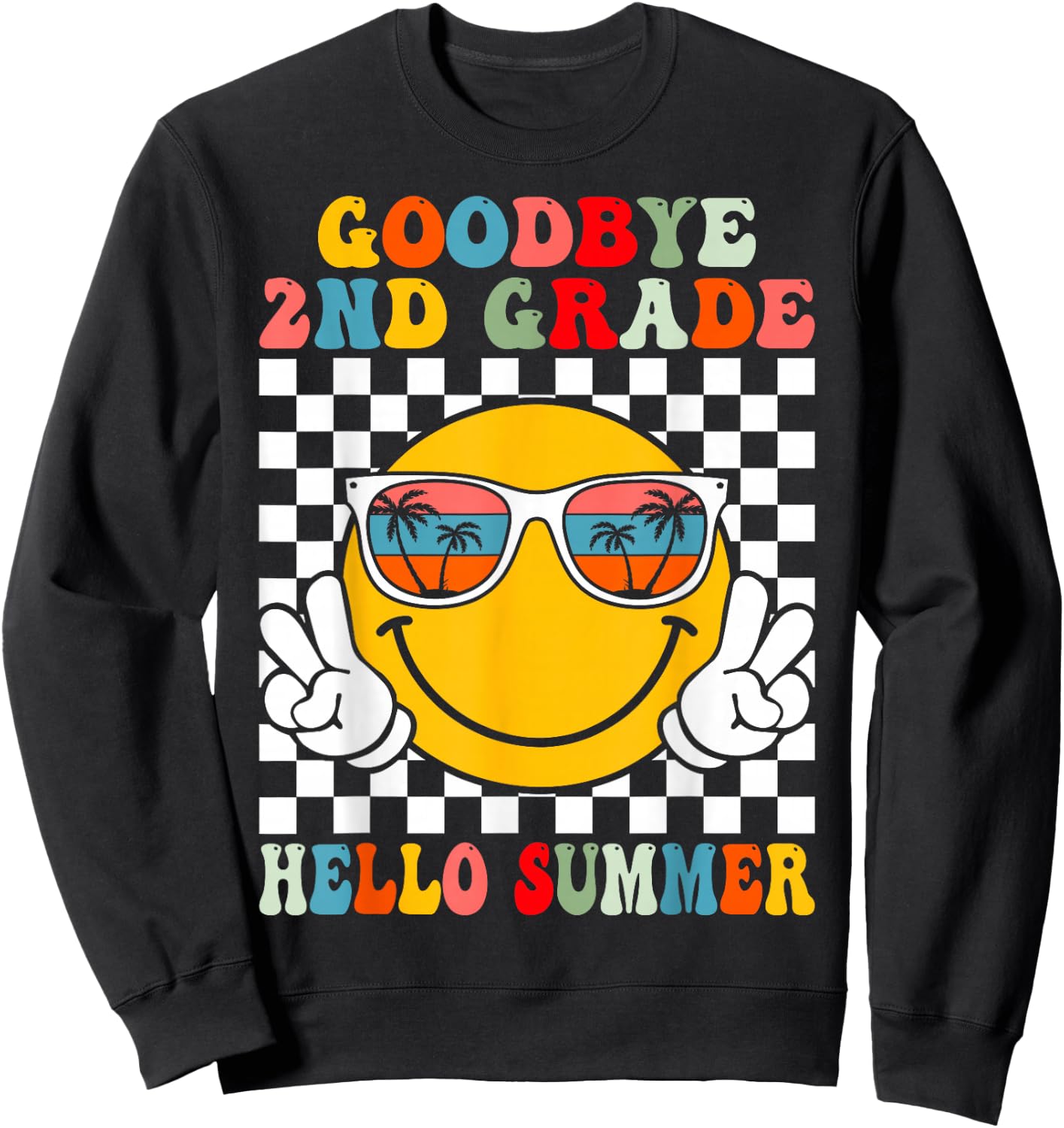 Goodbye 2nd Grade Hello Summer Last Day Of School Boys Kids Sweatshirt - Sweatshirt | Black