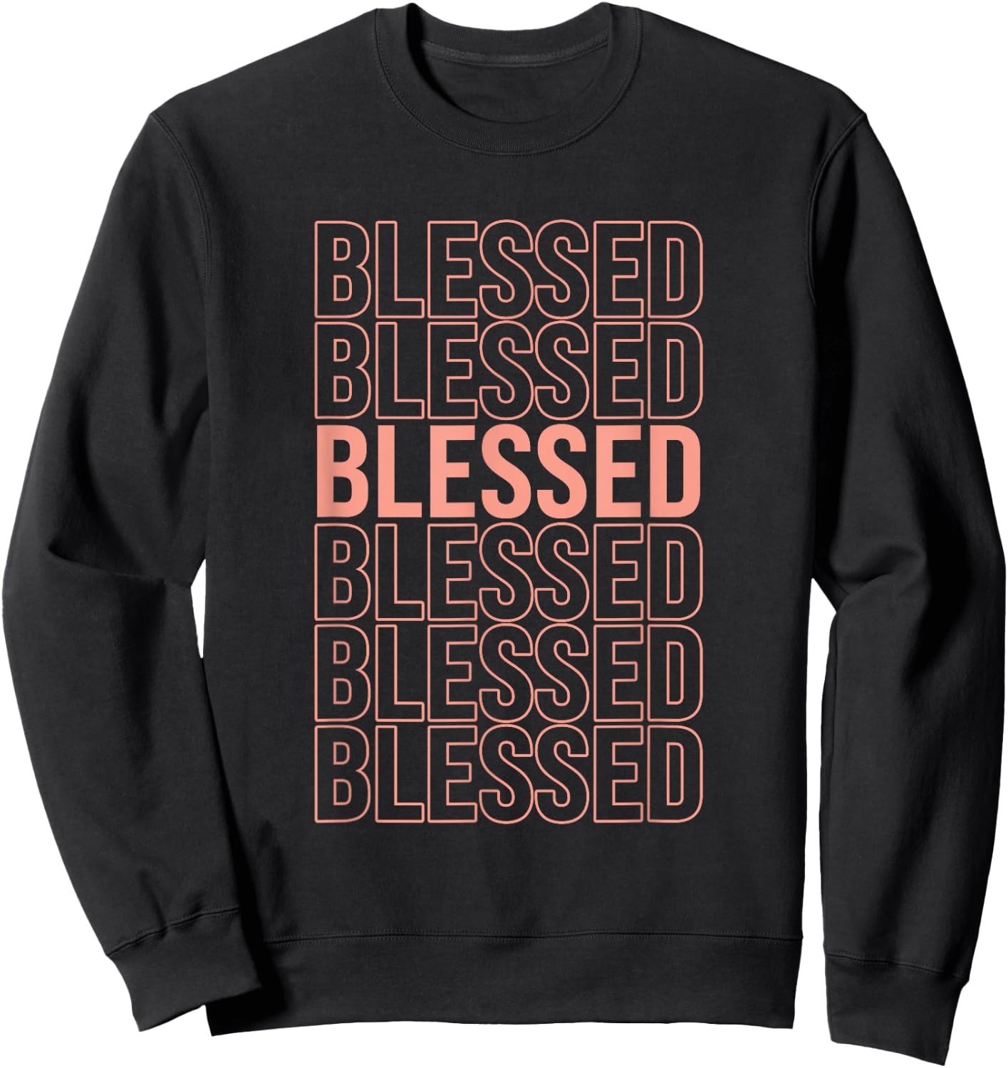 Peach Blessed Peach Color Graphic Sweatshirt - Sweatshirt | Black