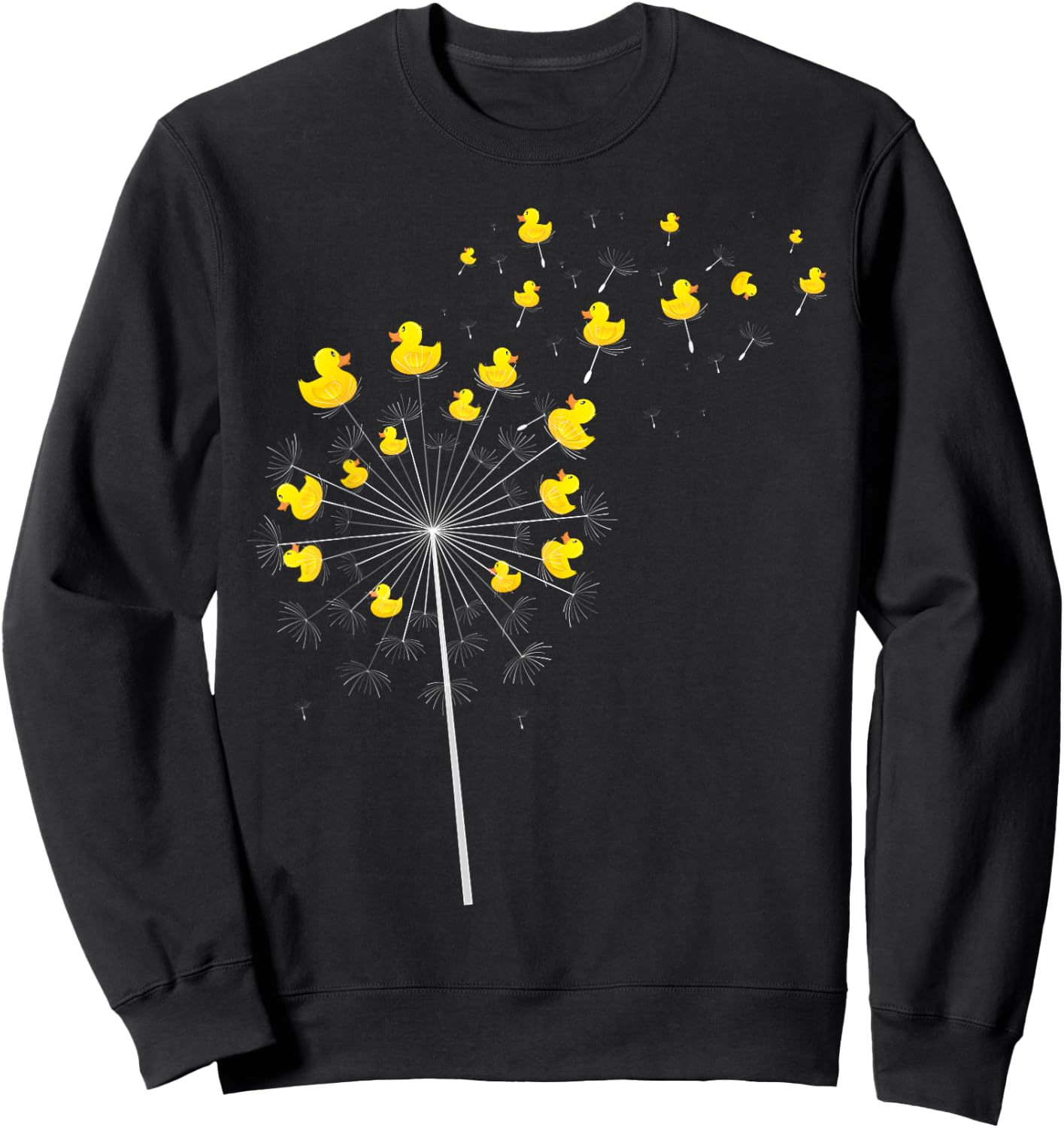 Dandelion Duckie Lover Duckling Bath Toy Ducky Rubber Duck Sweatshirt - Sweatshirt | Black