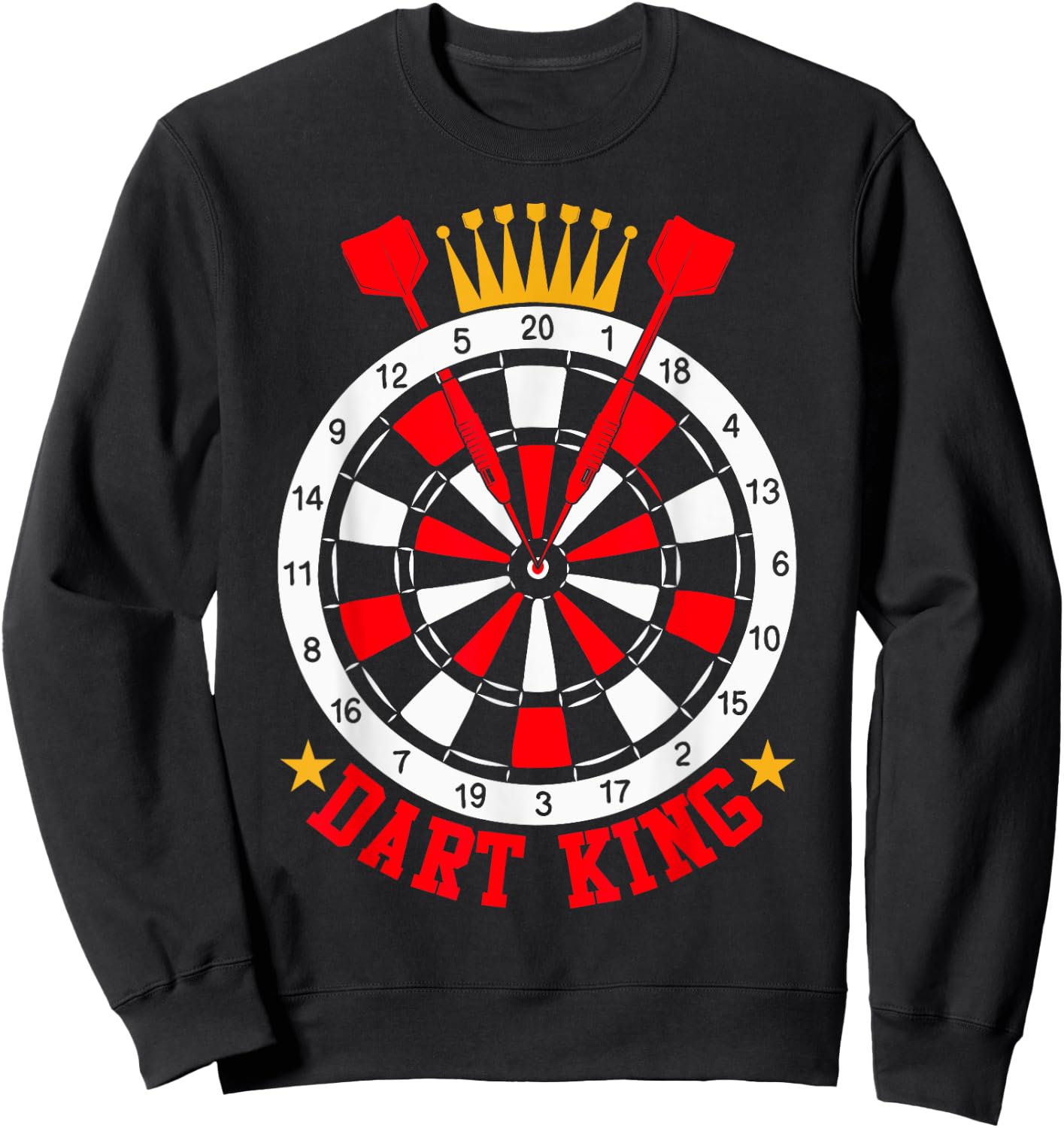 Dart King Funny Dart Board and Dart Game Lover Men Sweatshirt - Sweatshirt | Black