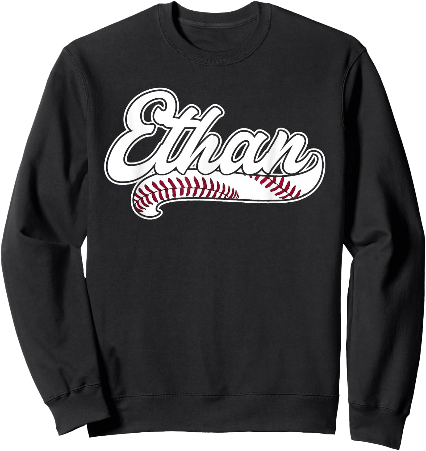 Ethan Personalized Baseball Fan Birthday Name Sweatshirt - Sweatshirt | Black