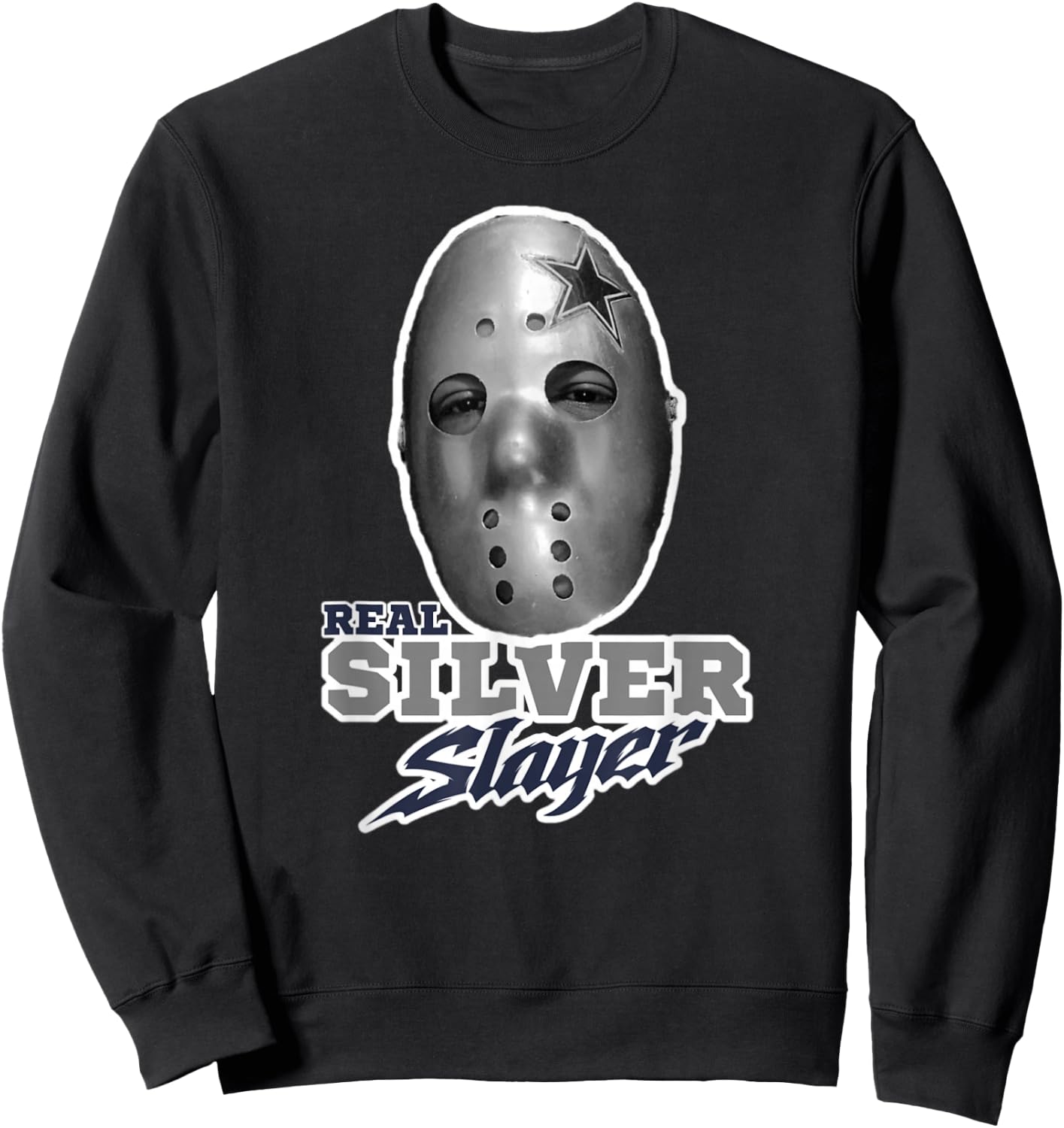 Real Silver Slayer Logo Funny Football Sports Sweatshirt - Sweatshirt | Black