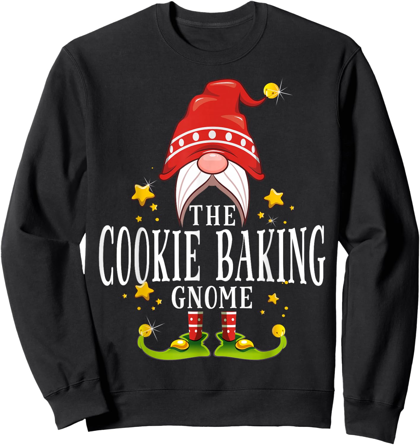 The Cookie Baking Gnome Christmas Matching Sweatshirt - Sweatshirt | Black