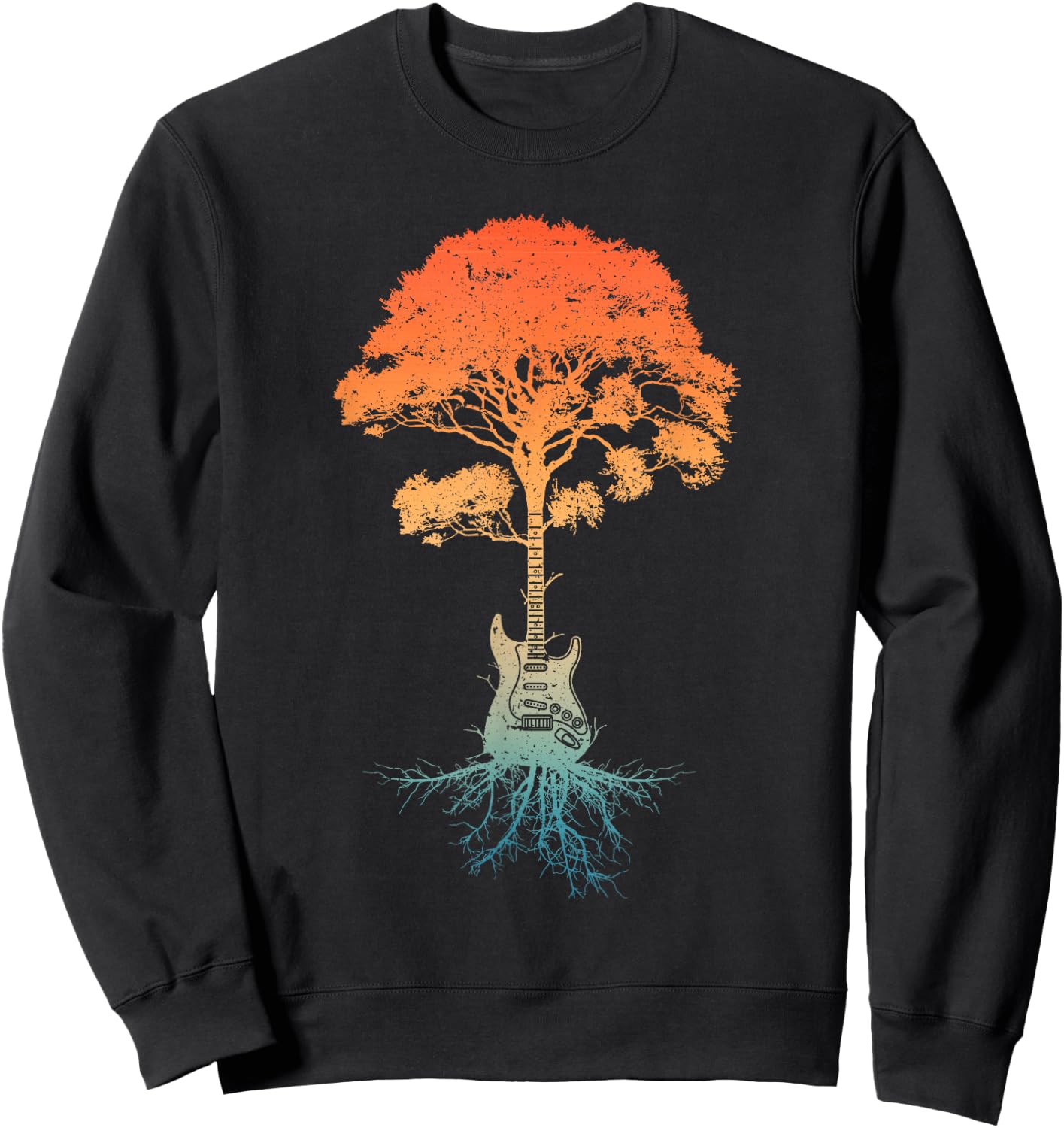 Guitar Art Women Guitar Player Rockstar Guitarist Sweatshirt - Sweatshirt | Black