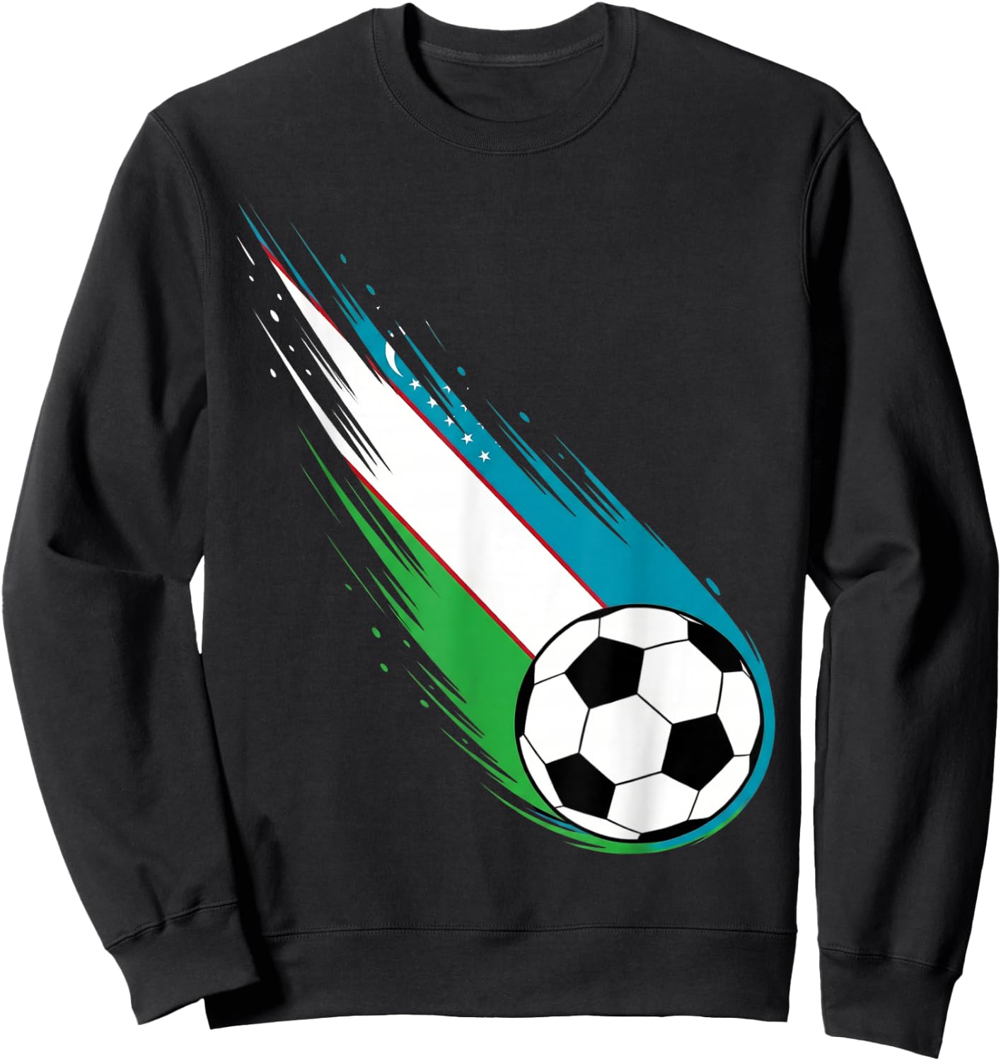 Uzbekistan Flag Graphic Uzbekistan Pride Heritage Sweatshirt - Sweatshirt | Black