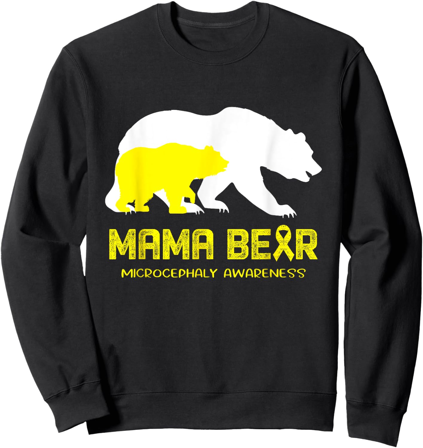 Mama Bear Microcephaly Awareness Shirt Men Sweatshirt - Sweatshirt | Black