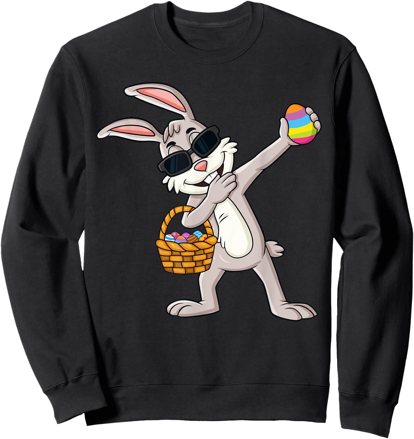 Dabbing Rabbit Easter Day Eggs Dab Boys Girls Kids Sweatshirt - Sweatshirt | Black