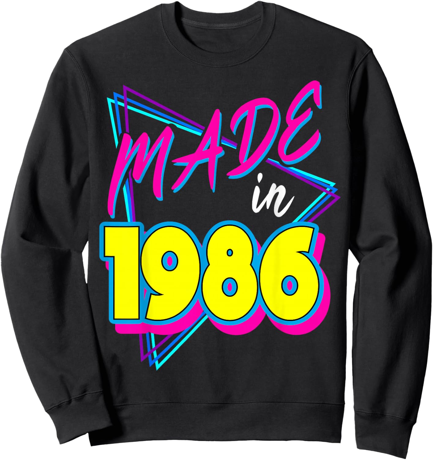 Made in 1986 35th Birthday Retro 35 Years Old 80s Vintage Sweatshirt - Sweatshirt | Black