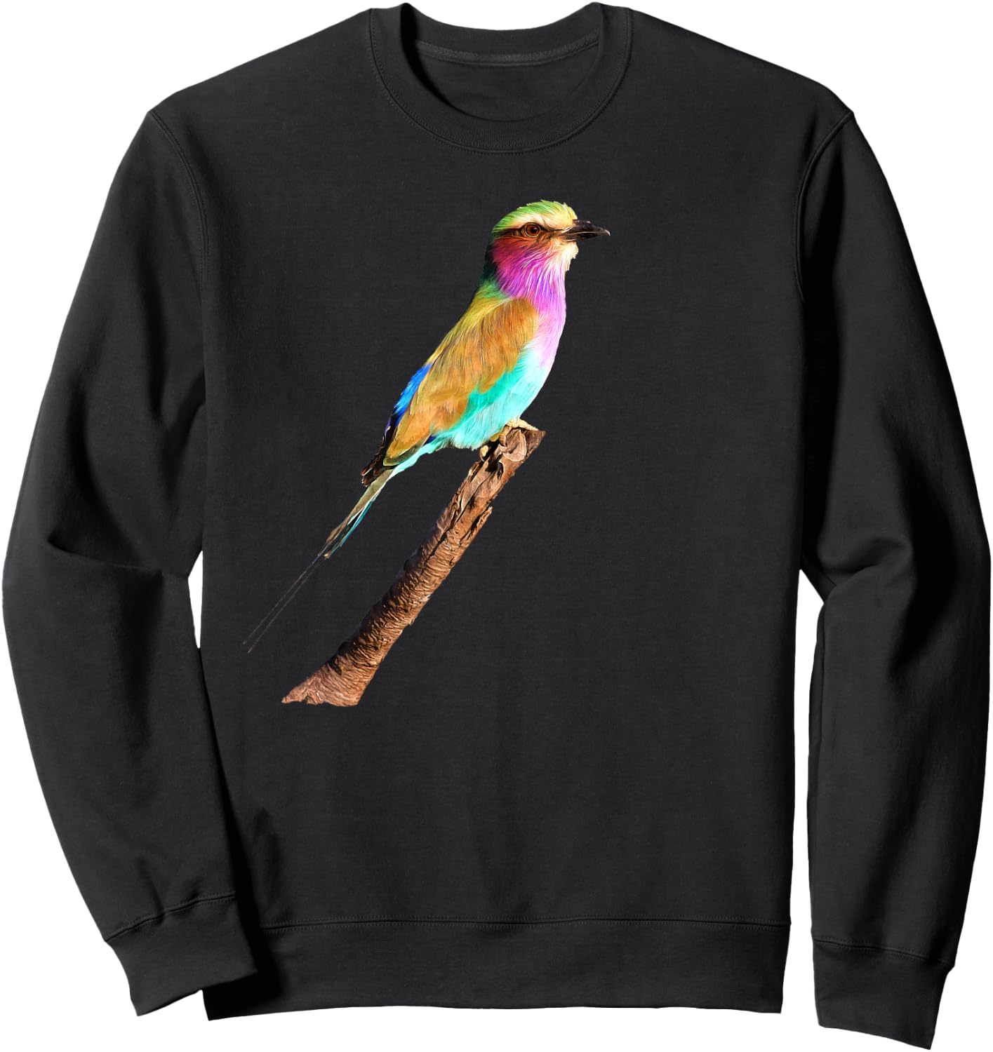 Lilac-breasted Roller Artwork for Bird Watchers Sweatshirt - Sweatshirt | Black