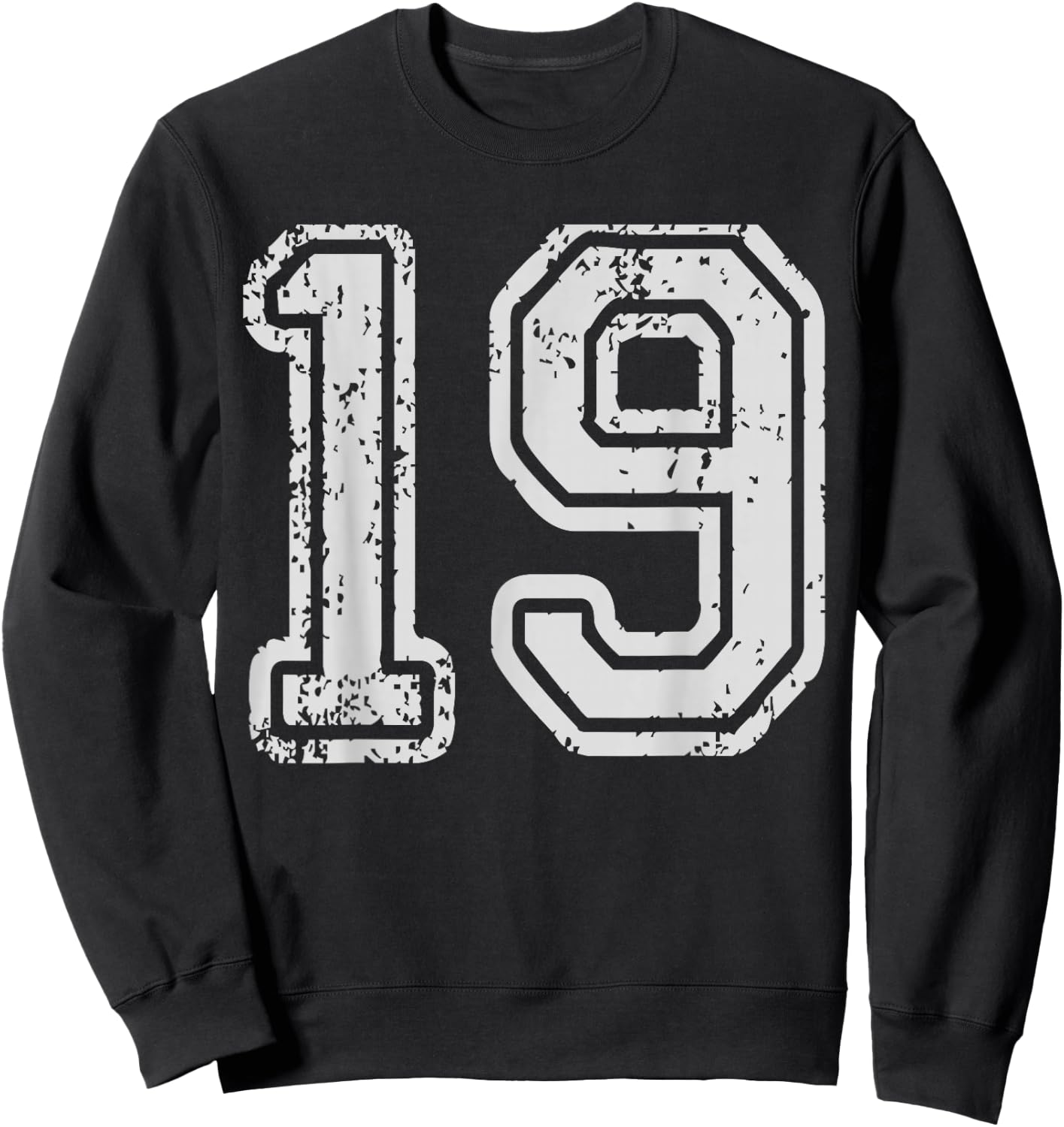 Team Jersey Uniforms Number 19 School Sports 19th Birthday Sweatshirt - Sweatshirt | Black