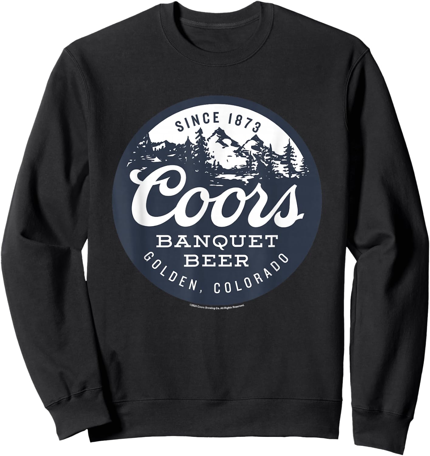 Coors Banquet Golden Colorado Circle Mountain Badge Sweatshirt - Sweatshirt | Black