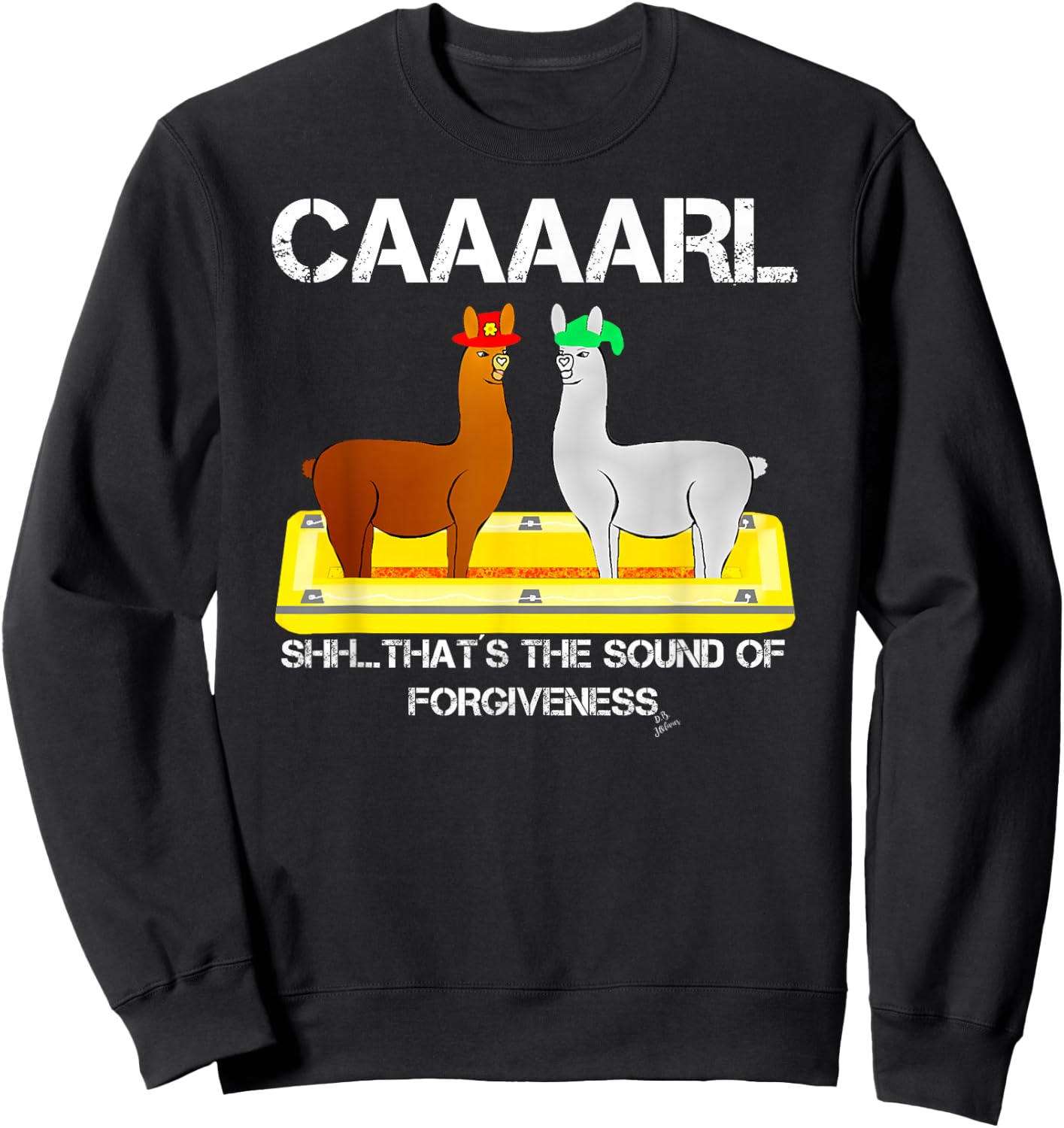 Lamas mit Hten Kollektion by Jean Olivier - -Adults Sound of Forgiveness Funny Llama - Black, Small Sweatshirt - Sweatshirt | Black