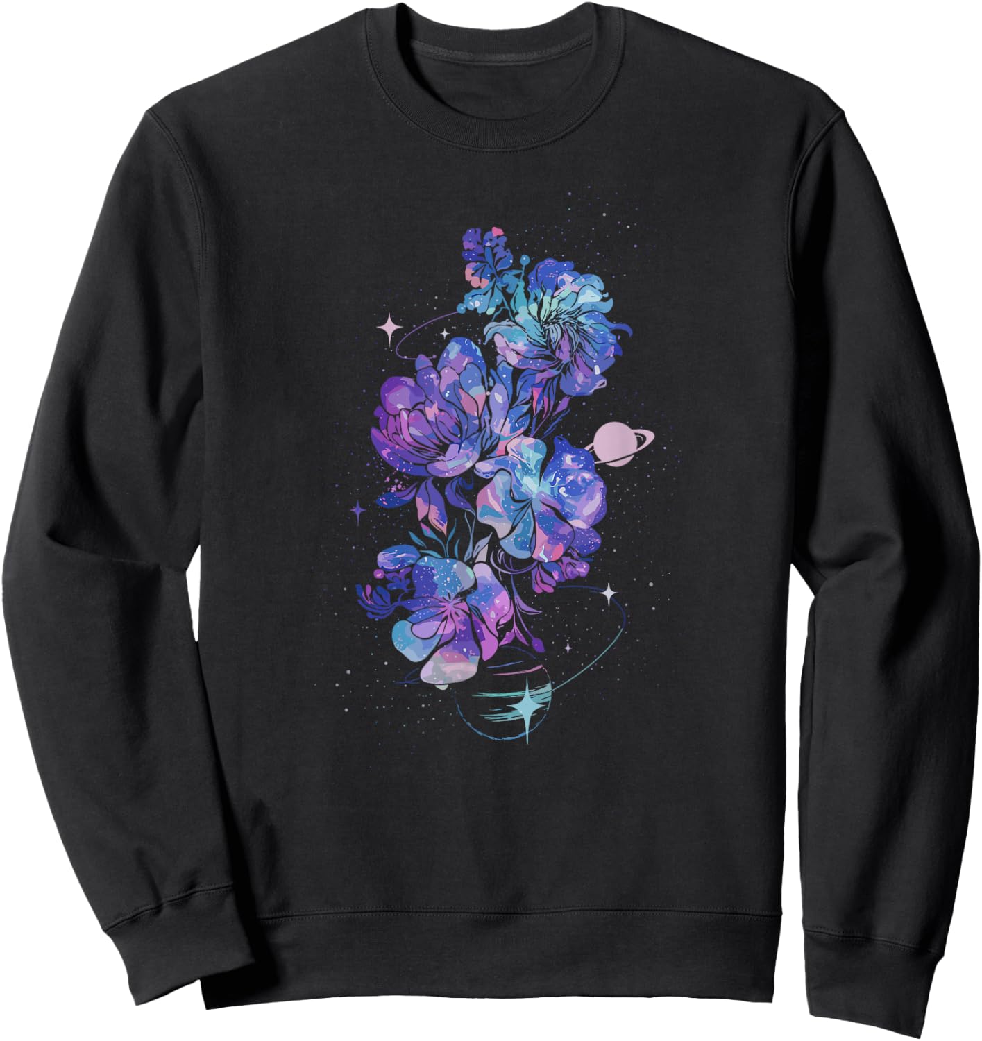 GALAXY FLORAL Graphic Sweatshirt - Sweatshirt | Black