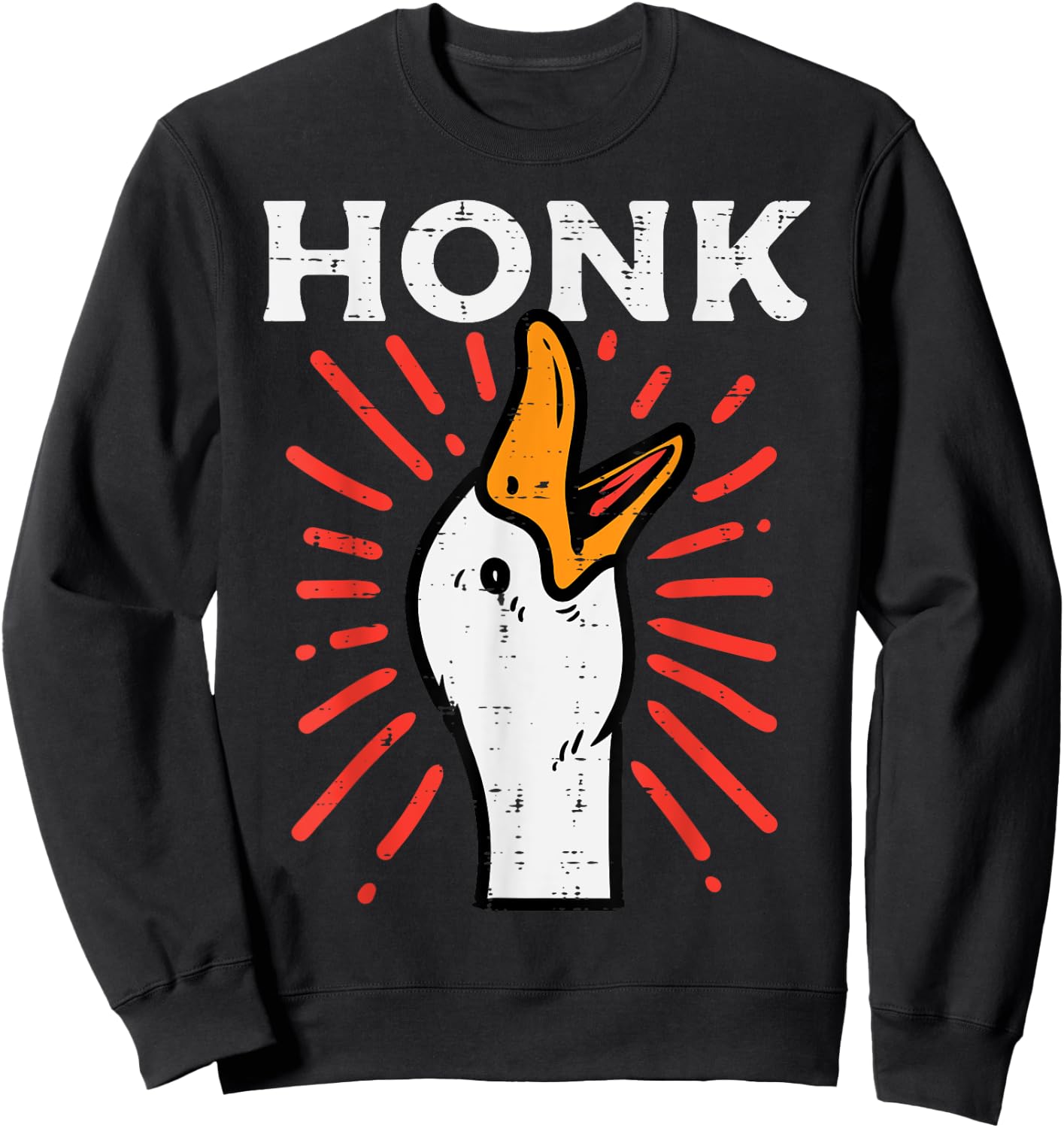 Duck Honk Funny Quack Goose Chicken Meme Men Women Kids Sweatshirt - Sweatshirt | Black