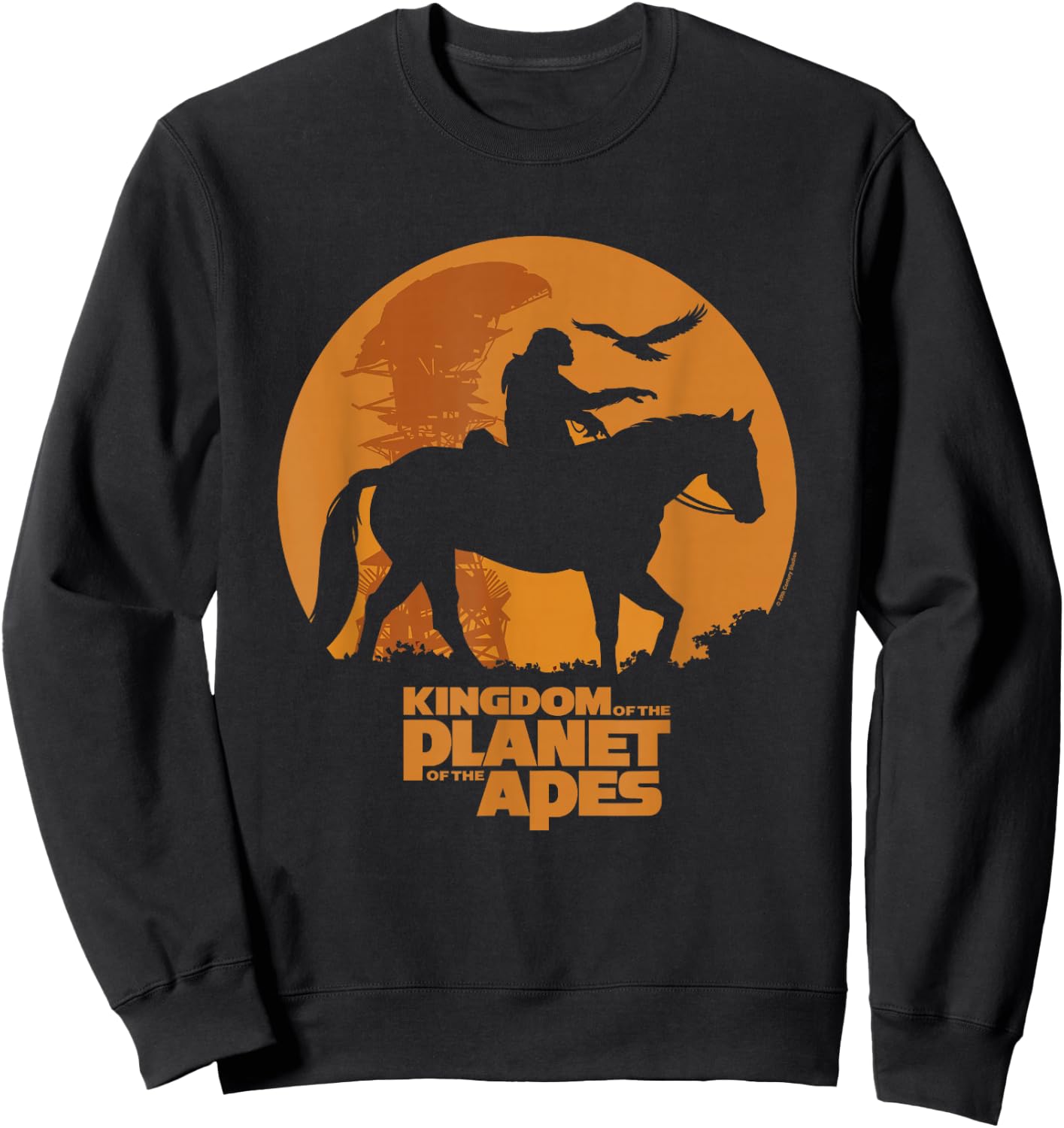 Kingdom of the Planet of the Apes Caesar Moon Silhouette Sweatshirt - Sweatshirt | Black